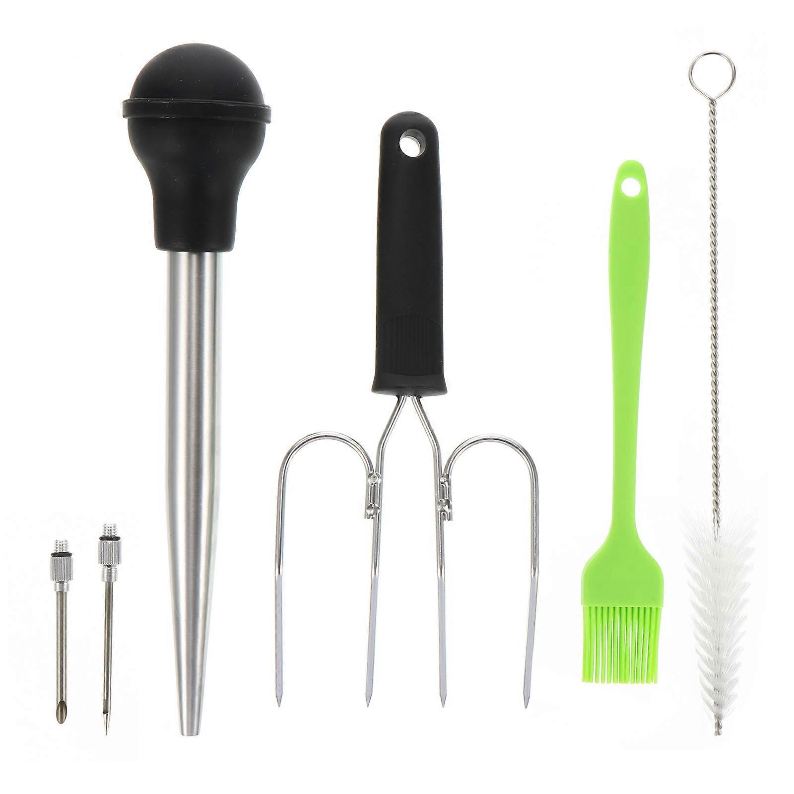 Meat Injector Barbecue Sauce Injector for Kitchen Use 1Set Black Color