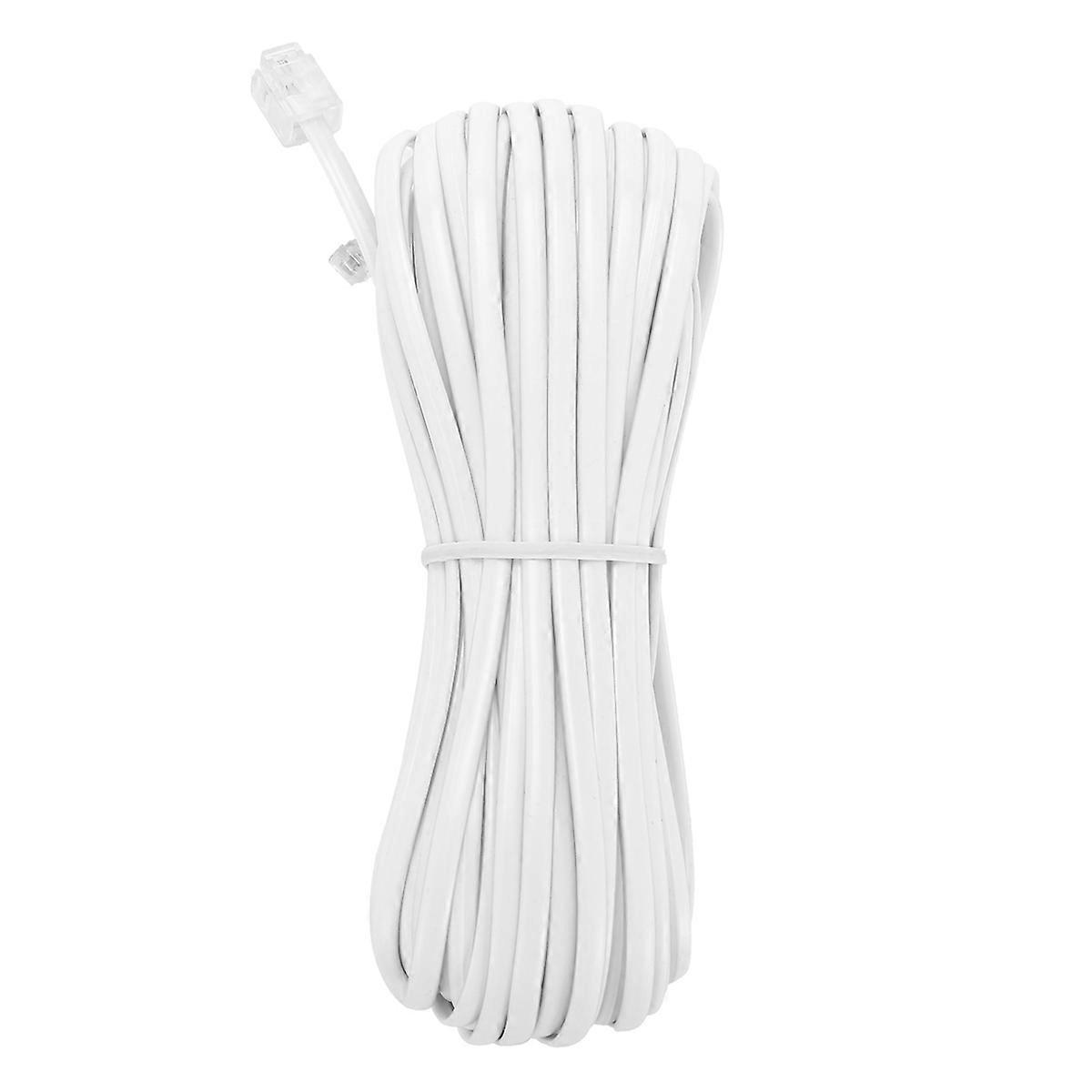 ホワイトオス 6P2C RJ11 プラグ電話ファックスモデム回線ケーブル、固定電話用 14M