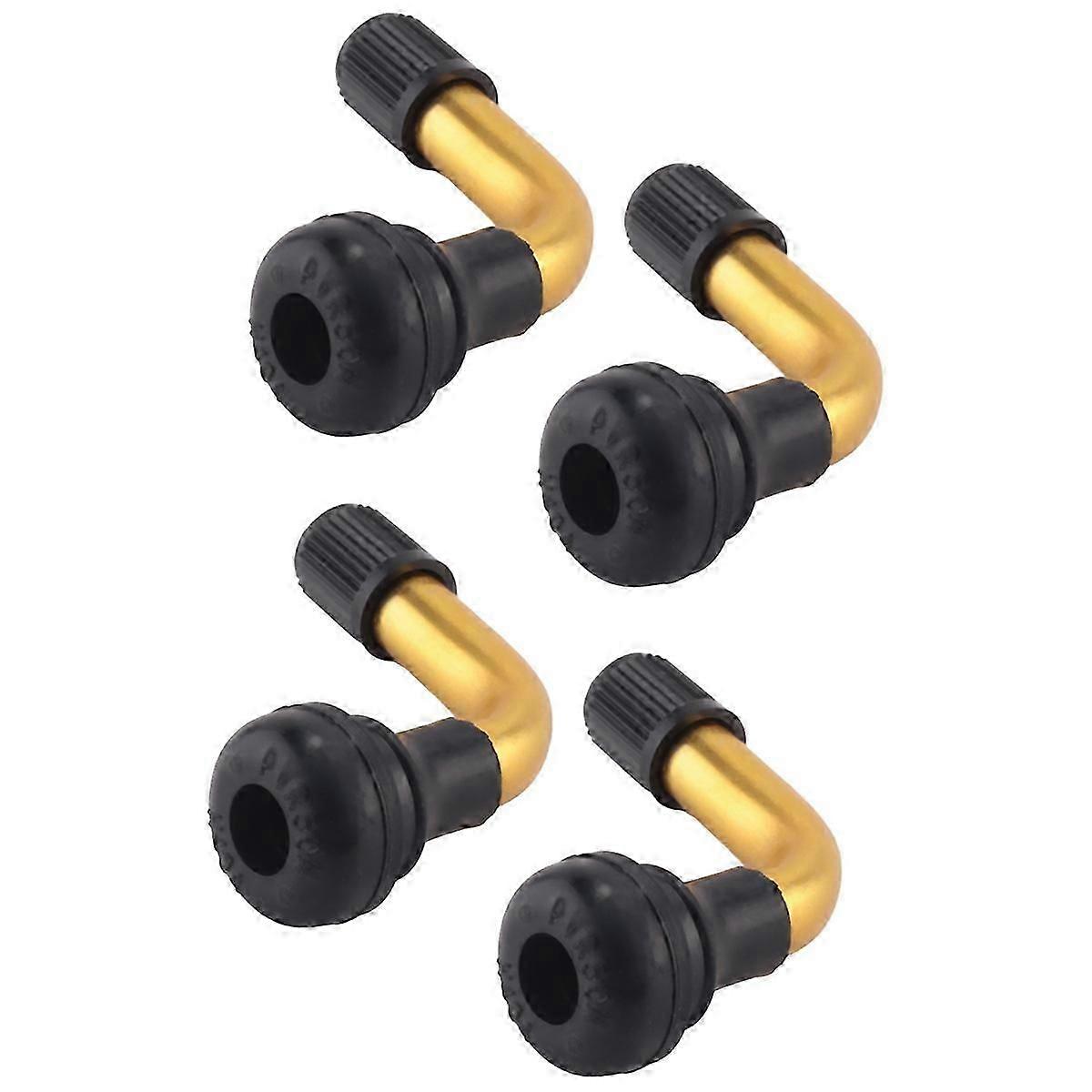 4pcs Tyre Valves Stem Right Angle Snap-in Rubber Brass