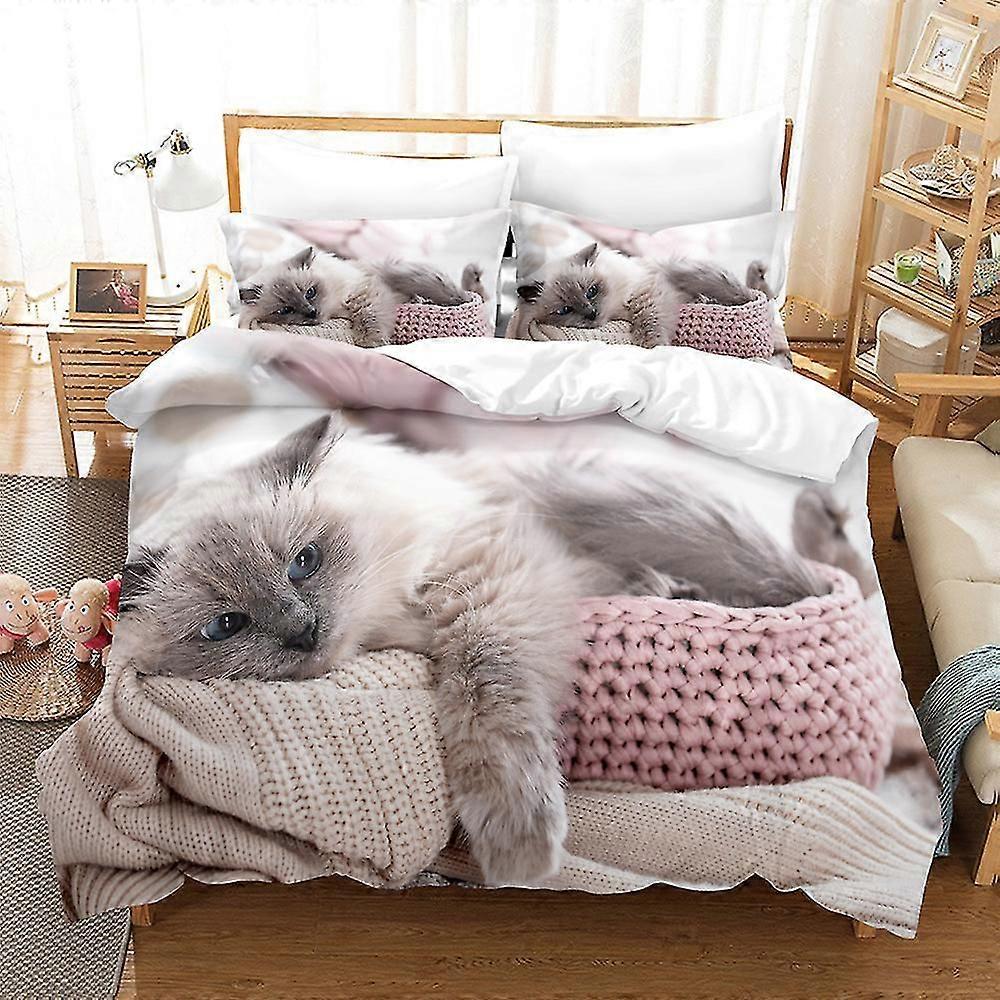 C14 Cat 3D مطبوعة الفراش مجموعة غطاء لحاف غطاء وسادة