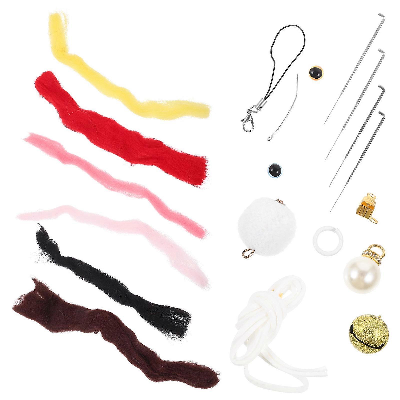DIY Needle Felting Kit for Plush Cat Crafts 5Sets Included