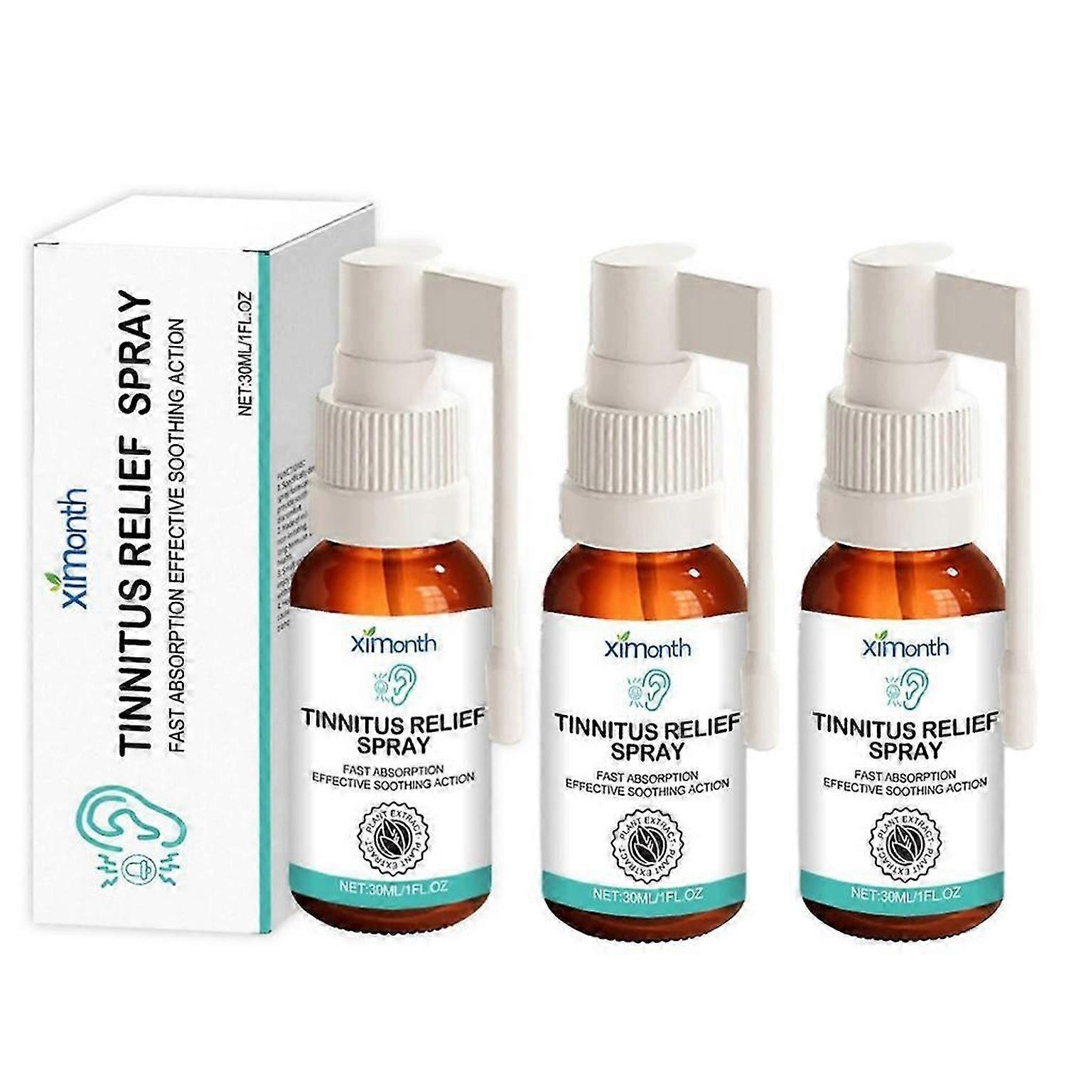 1-3X Tinnitus Spray Ear Ringing Relief Relieving Ear Drops Hearing 30ml