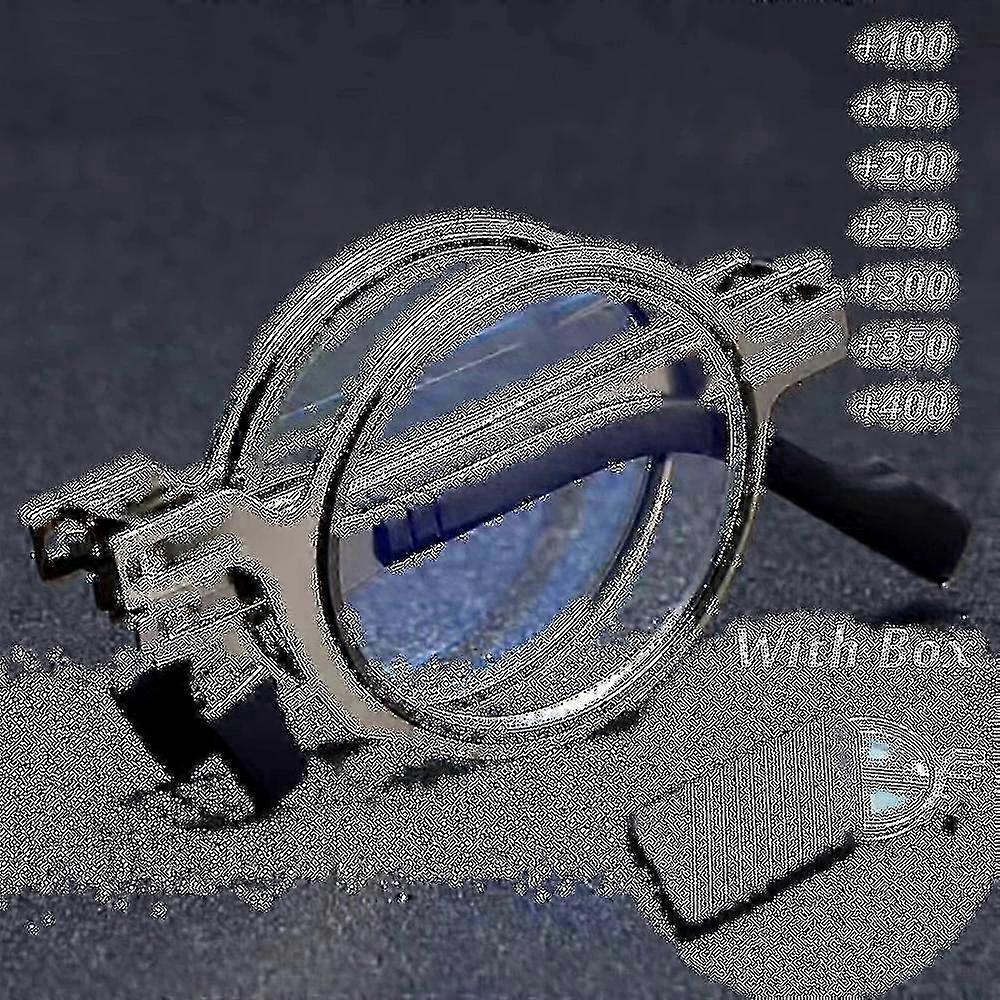 Portable Folding Reading Glasses Men Metal Round Square Anti Eyewear Presbyopia Eyeglasses Frame Diopter +1.0 To+4.0 miao7