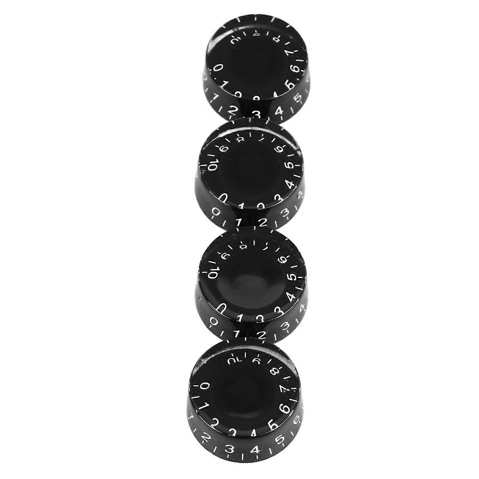4Pcs Black Electric Guitar Control Knobs Volume Tone Plastic Kit