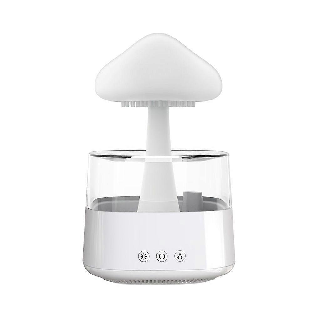 Rain cloud humidifier dripping, rain cloud diffuser, mushroom diffuser, cloud humidifier raindrops, white