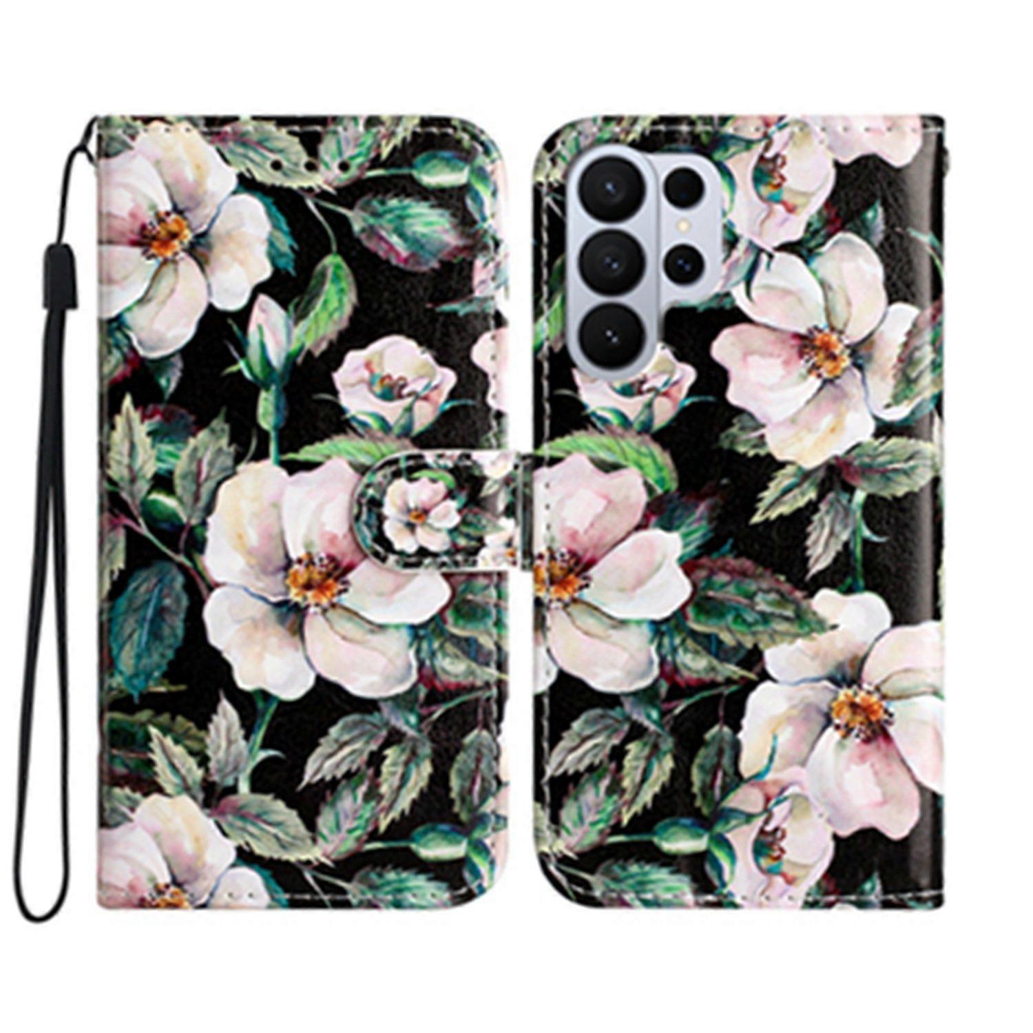For Samsung Galaxy S26 Ultra Wallet Case Printed Pattern PU Leather Stand Phone Cover with Strap