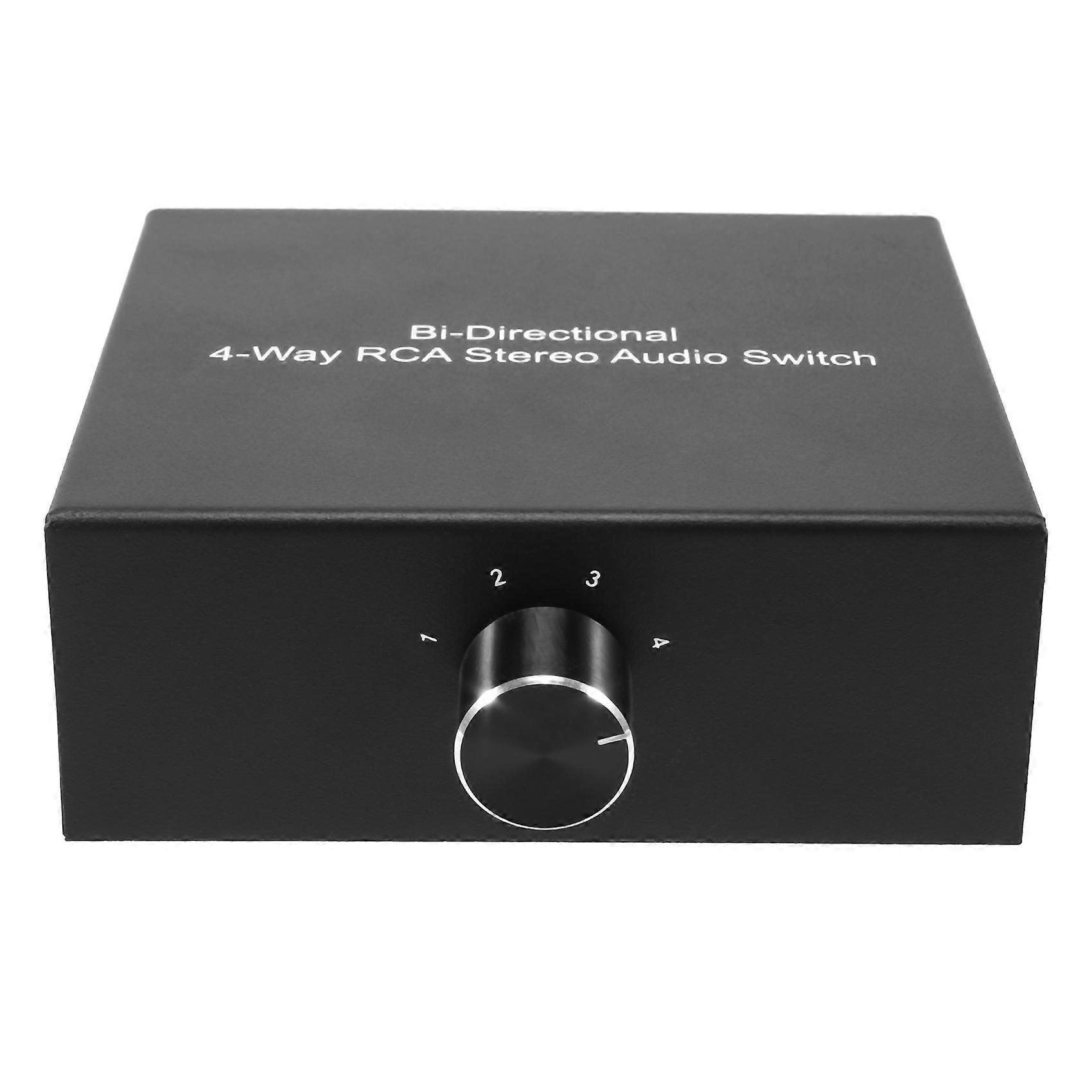 4-Way Stereo L/R Sound Channel Bi-Directional Audio Switcher
