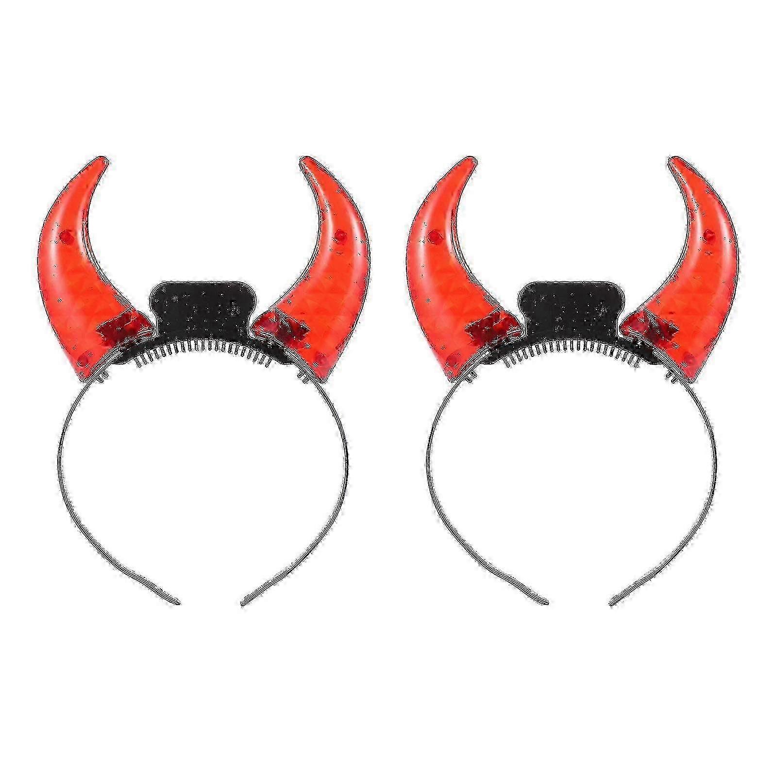 2kpl LED Devil Horn Headpant Light Up, punainen Halloween Party -asuasut - DSW