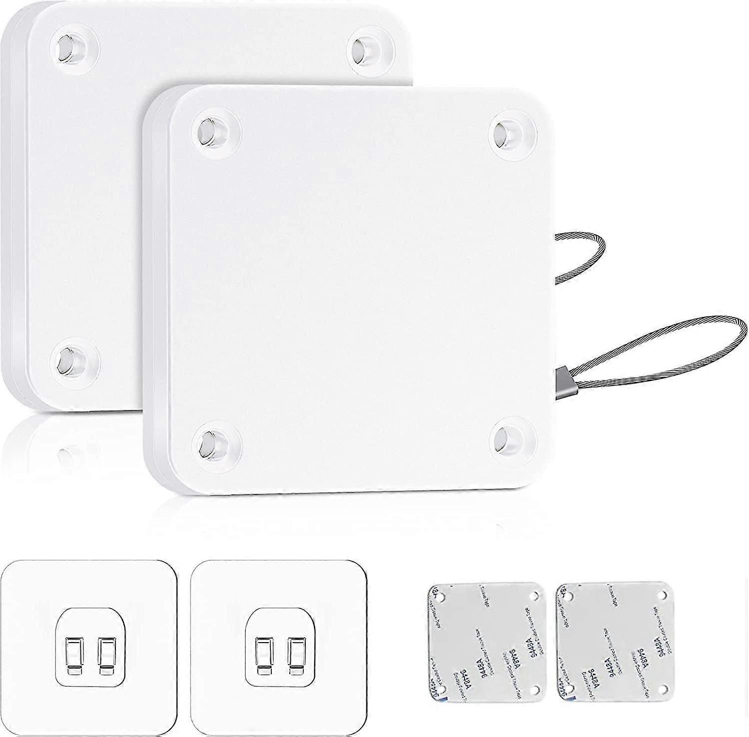 2 Pack Automatic Door Closer With Sensors, No Holes, Drawstring Door Closer, Auto Close Most Doors (white