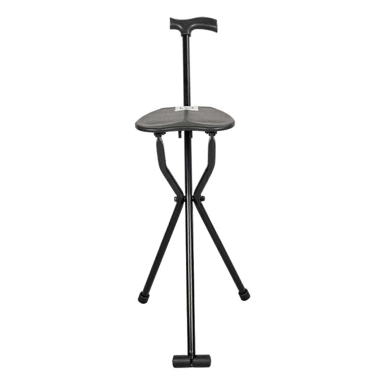 Cane Chair, Folding Cane Seat Combo, Portable 3Leg Cane With Chair For Elderly With Reduced Mobility