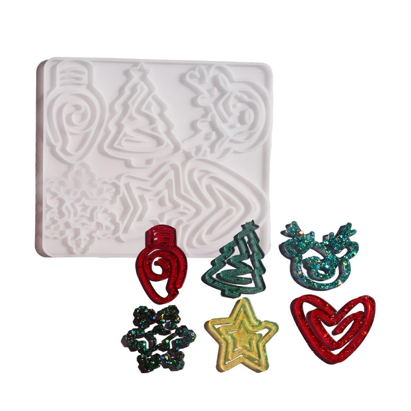 Snowflakes Pattern Resin Bookmark Mold Flexible Silicone Material For Creating Festive Reading Accessories Multicolor