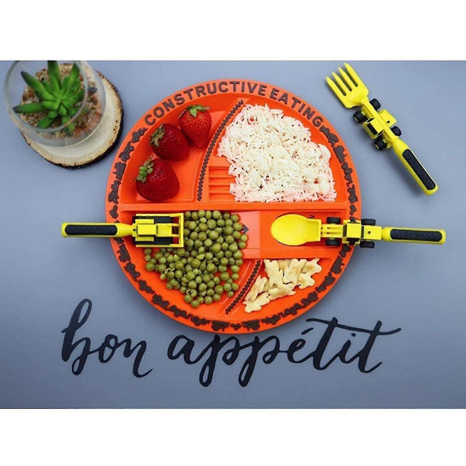 PP spoon fork set for kids with creative car design