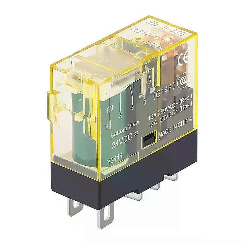 New Illuminated ENMG Small Relay RJ1S/RJ2S-CL 1N1O 2N2O 8A/12A DC24V AC220V High-Current Conductive Structure with LED Indicator