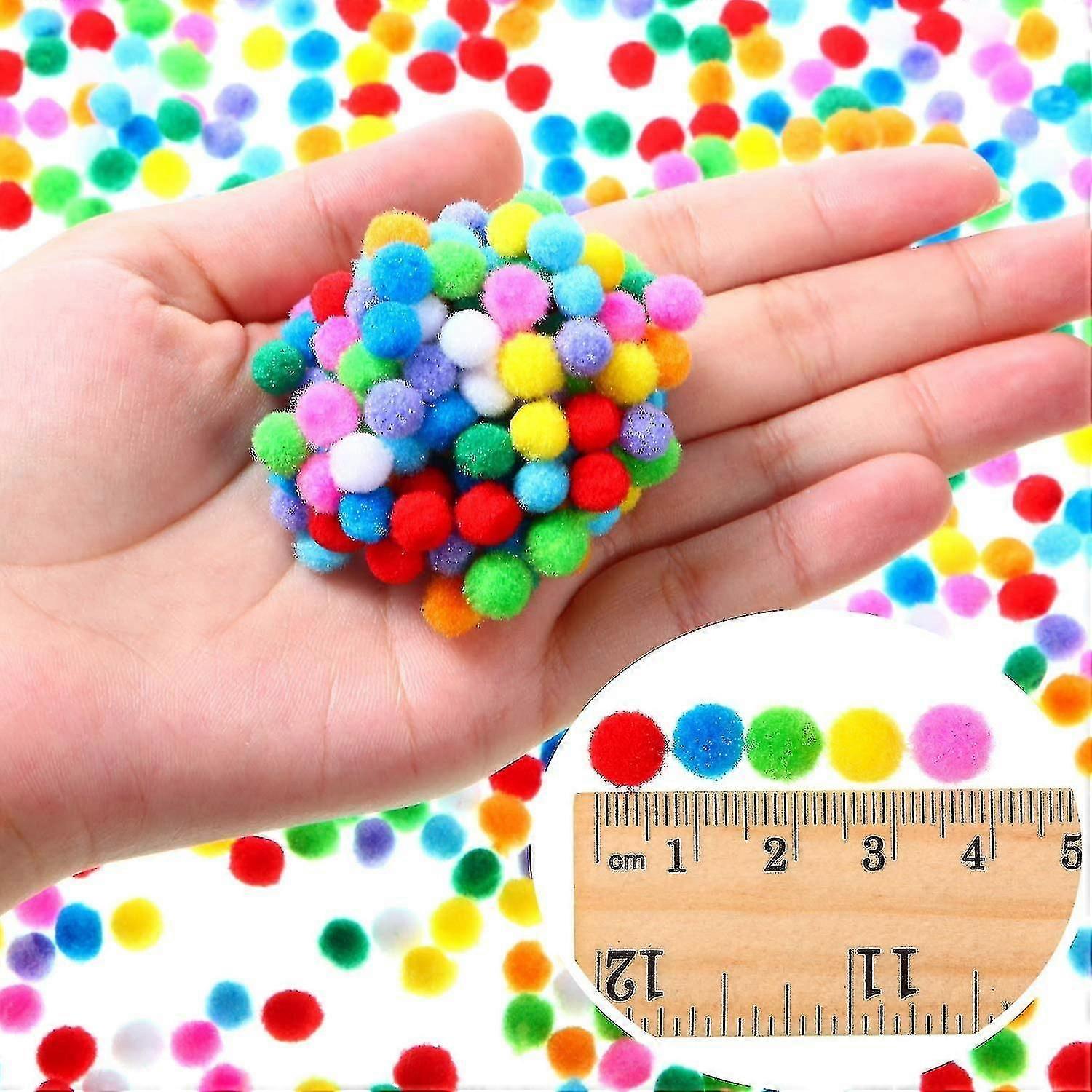 2000 κομμάτια 0.8cm ανάμεικτα ελαστικά pom poms τεχνών τεχνών πομ πομ