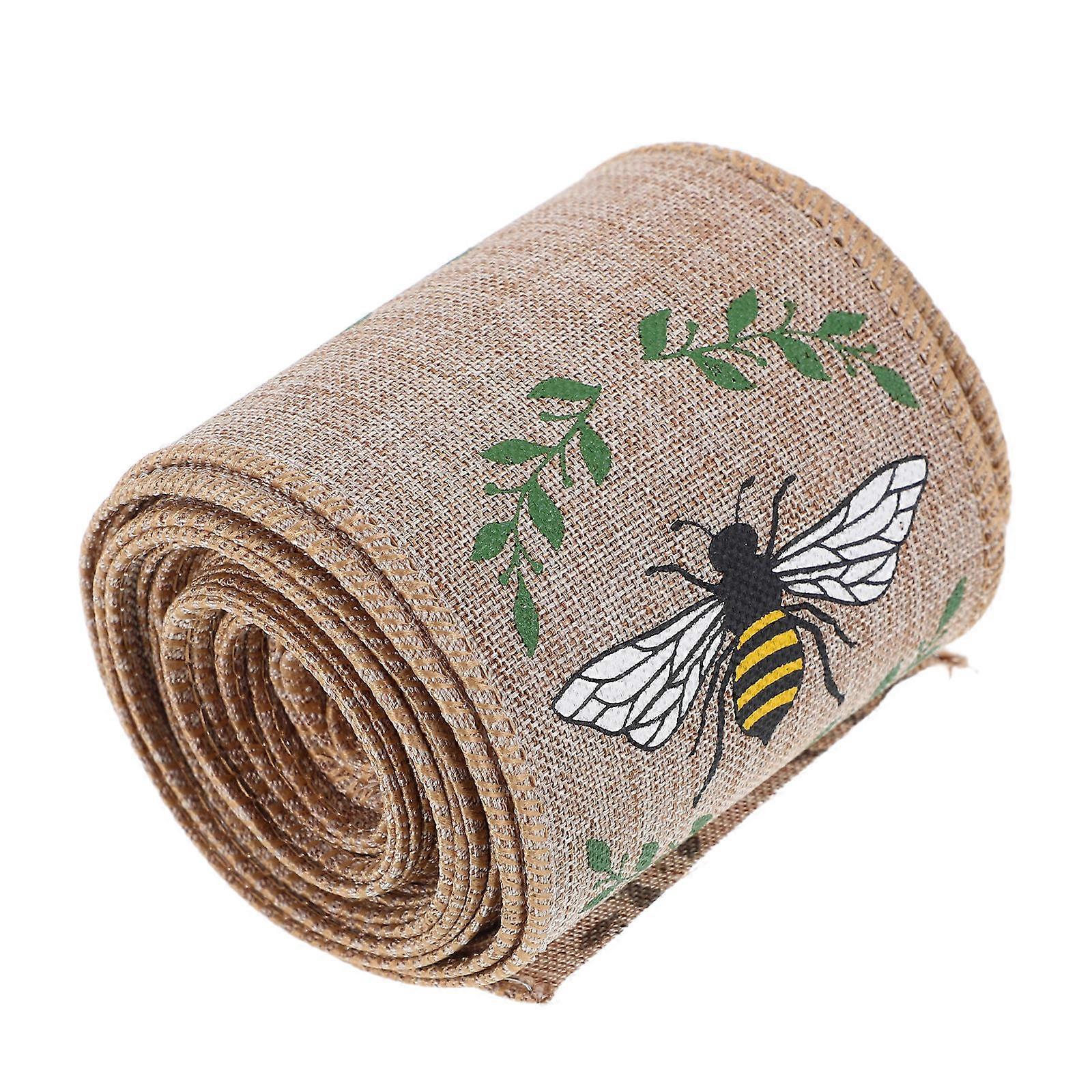 Bee Ribbon Wired Edge Ribbon for Wreaths 1 Roll Floral Print for Decor