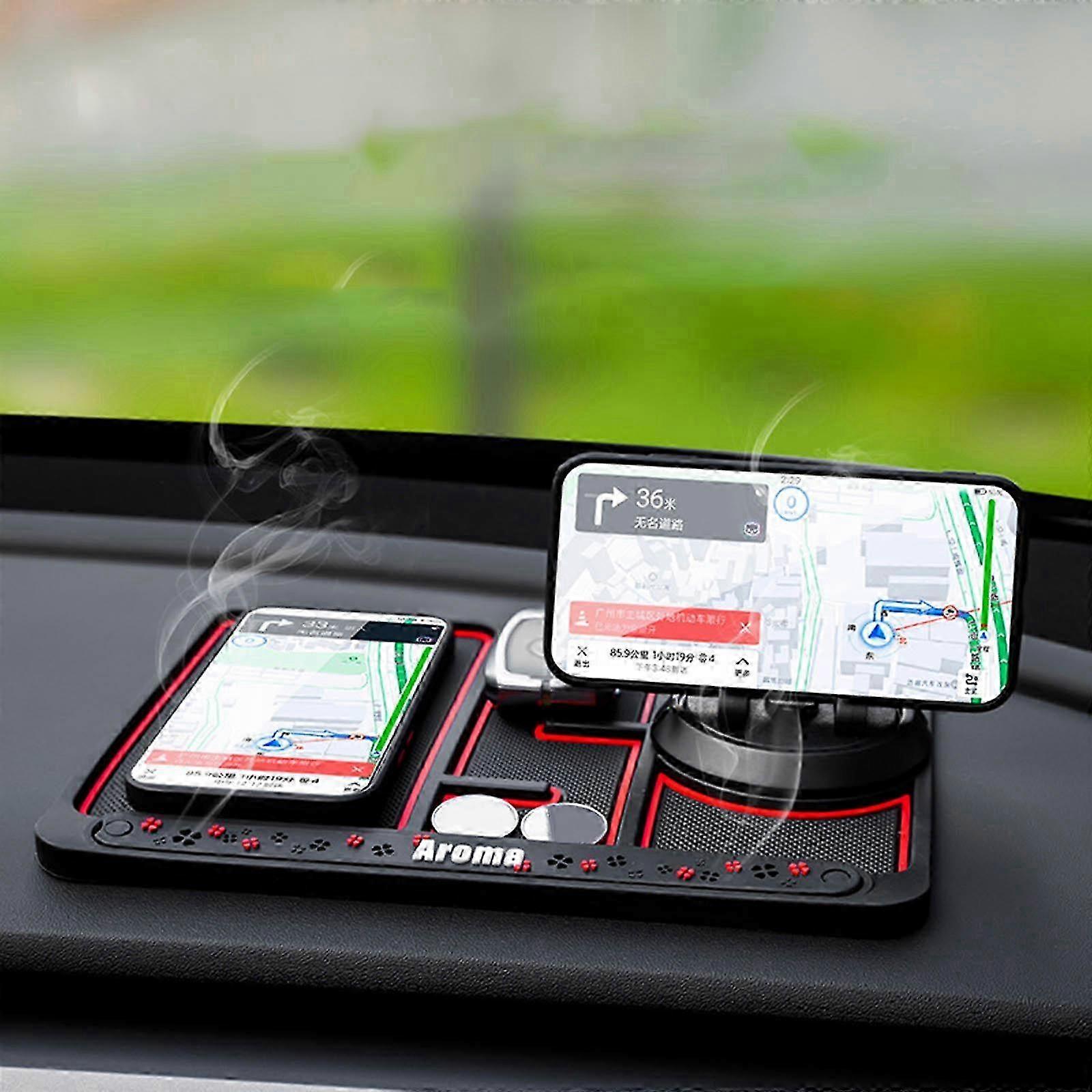 Car Dashboard Mat Non Slip W/6 Holder Mobile Ph A