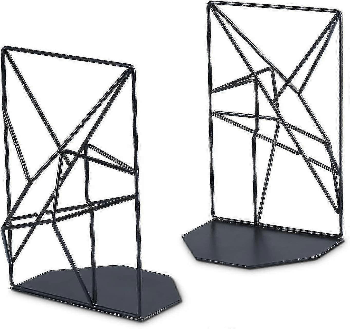 2pcs Metal Geometric Design Bookends