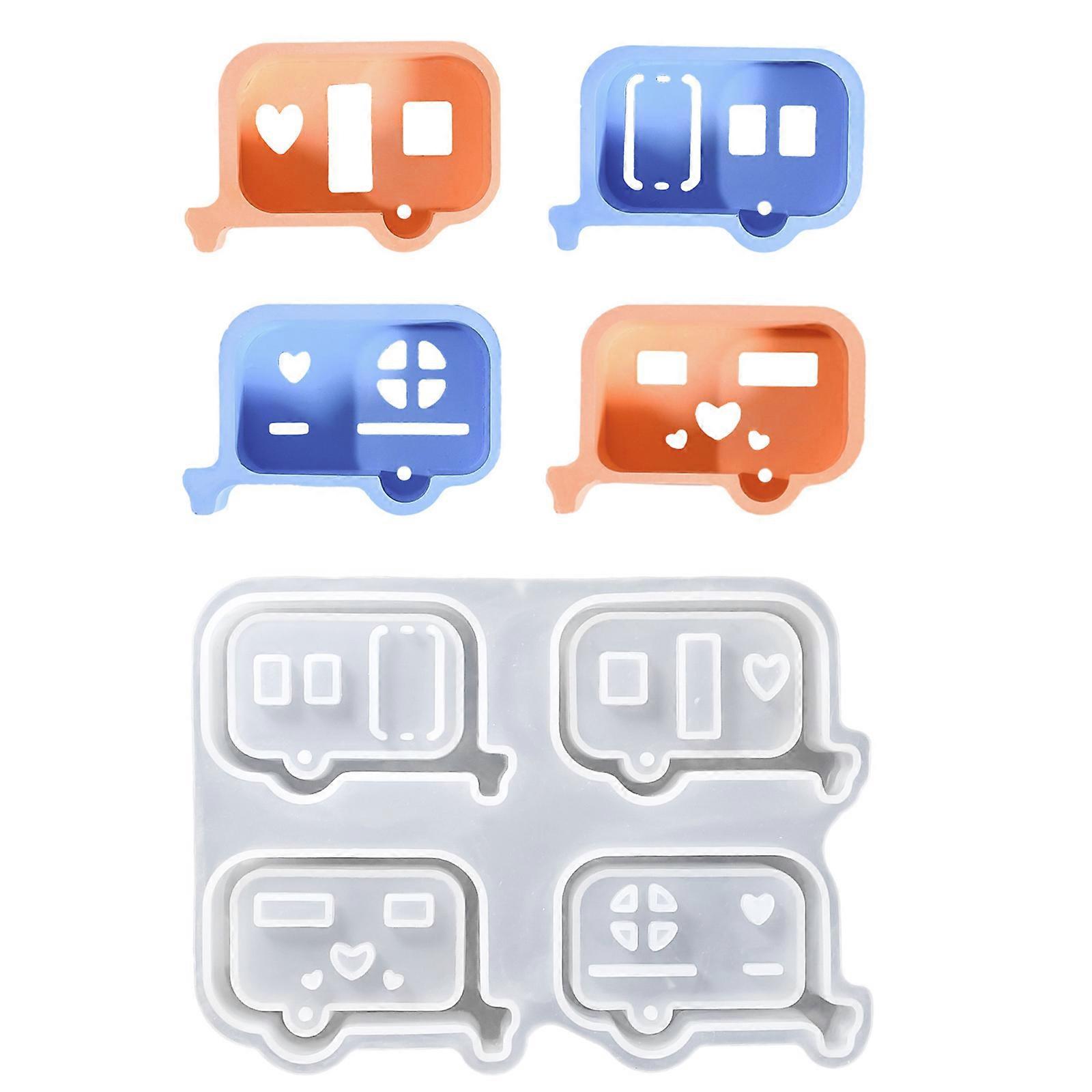 Practical Sturdy Silicone Mould With Detailed Bus Panel Designs Suitable for Craft Enthusiasts And Professional Use Multicolor