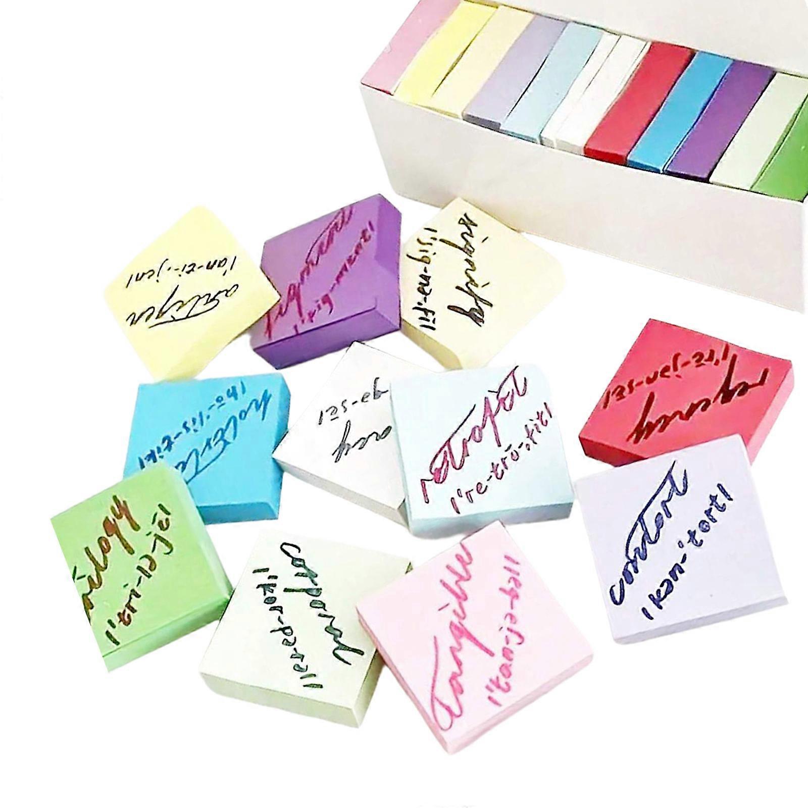 Square Shape Notepads 550 Sheets Assorted Color Adhesive Note Reminder on Planner Journal Fridge School Office Supplies Multicolor