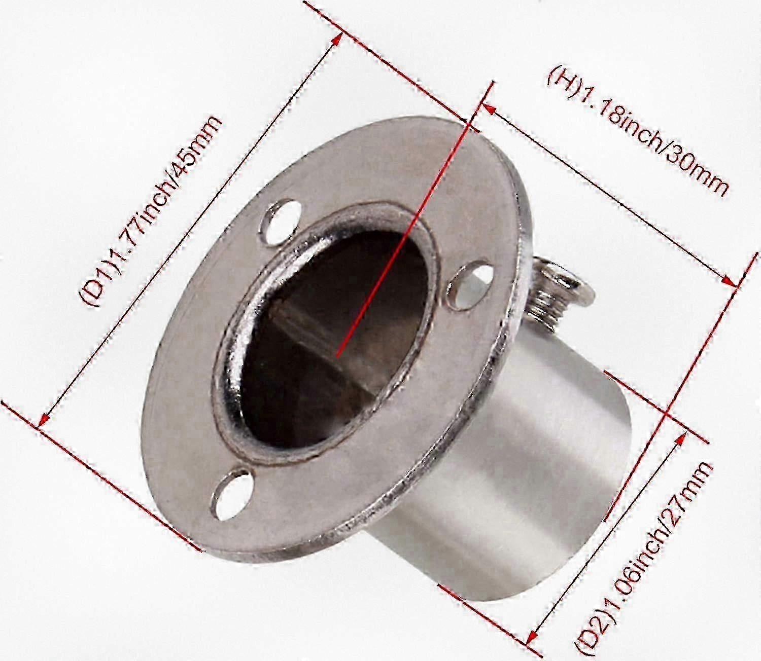 22mm Stainless Steel Pipe Connector Flange Support Mounting Bracket Set of 2