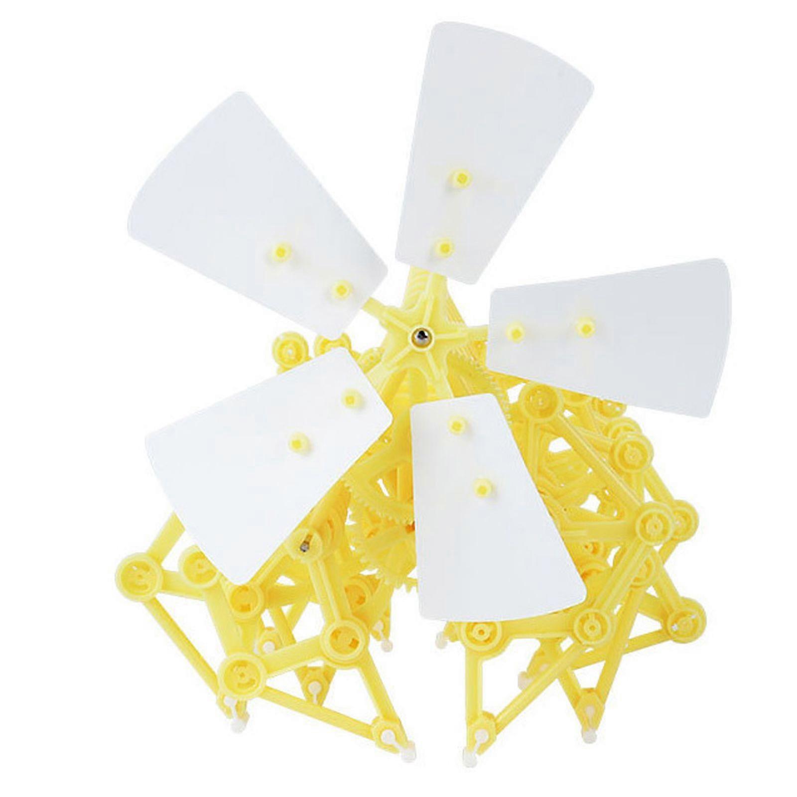 1 Set Wind Power Assembling Toys Plastic Wind Plaything Puzzle Toy (Yellow)