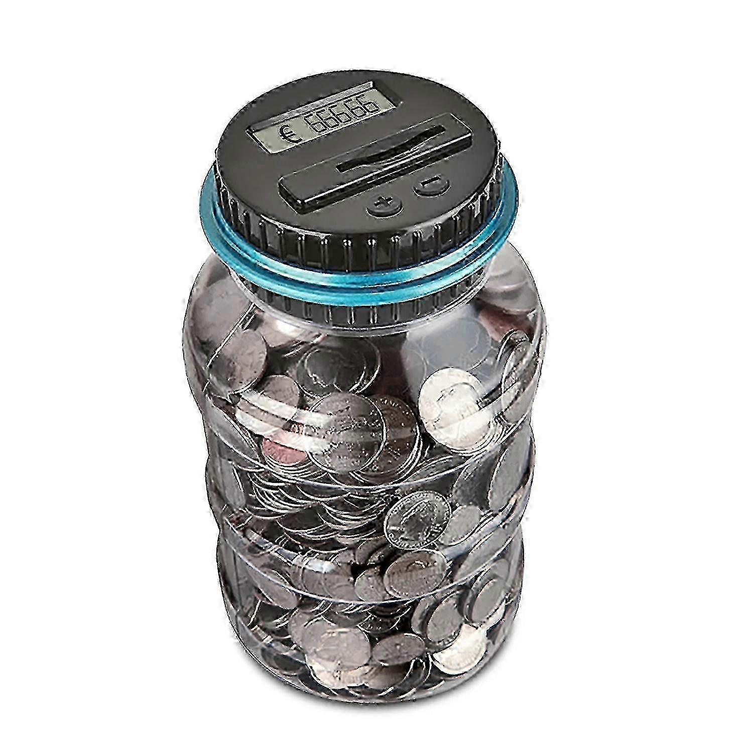 Digital Coin Counter Piggy Bank with LCD Display - Money Saving Jar for Coins Storage & Counting