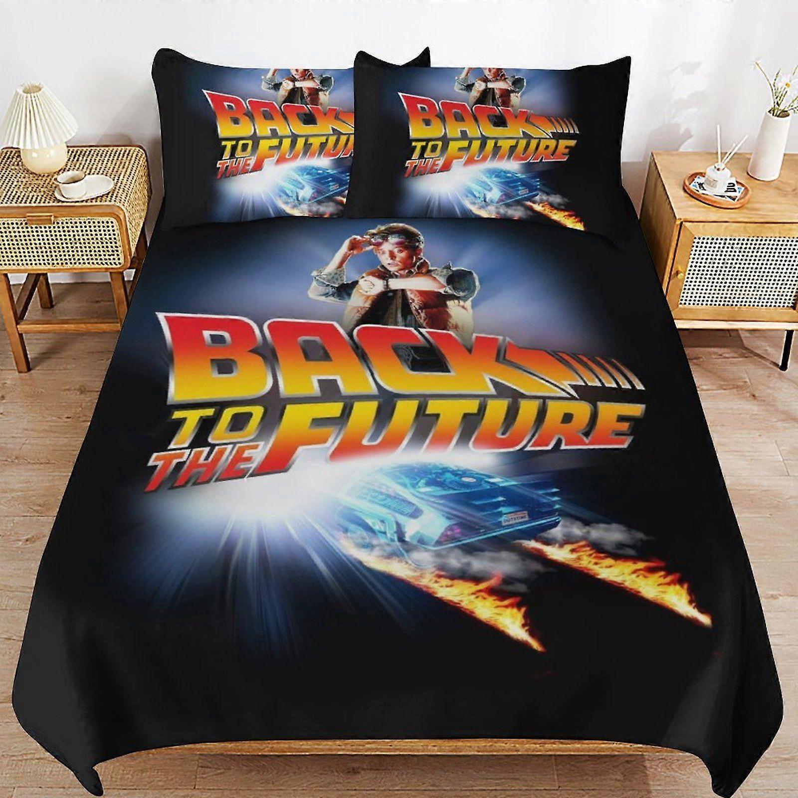 u141 Back To The Future Home Friendly Soft Touch Long Lasting Thread Design Zipper Duvet Cover Sets Use Pattern n141