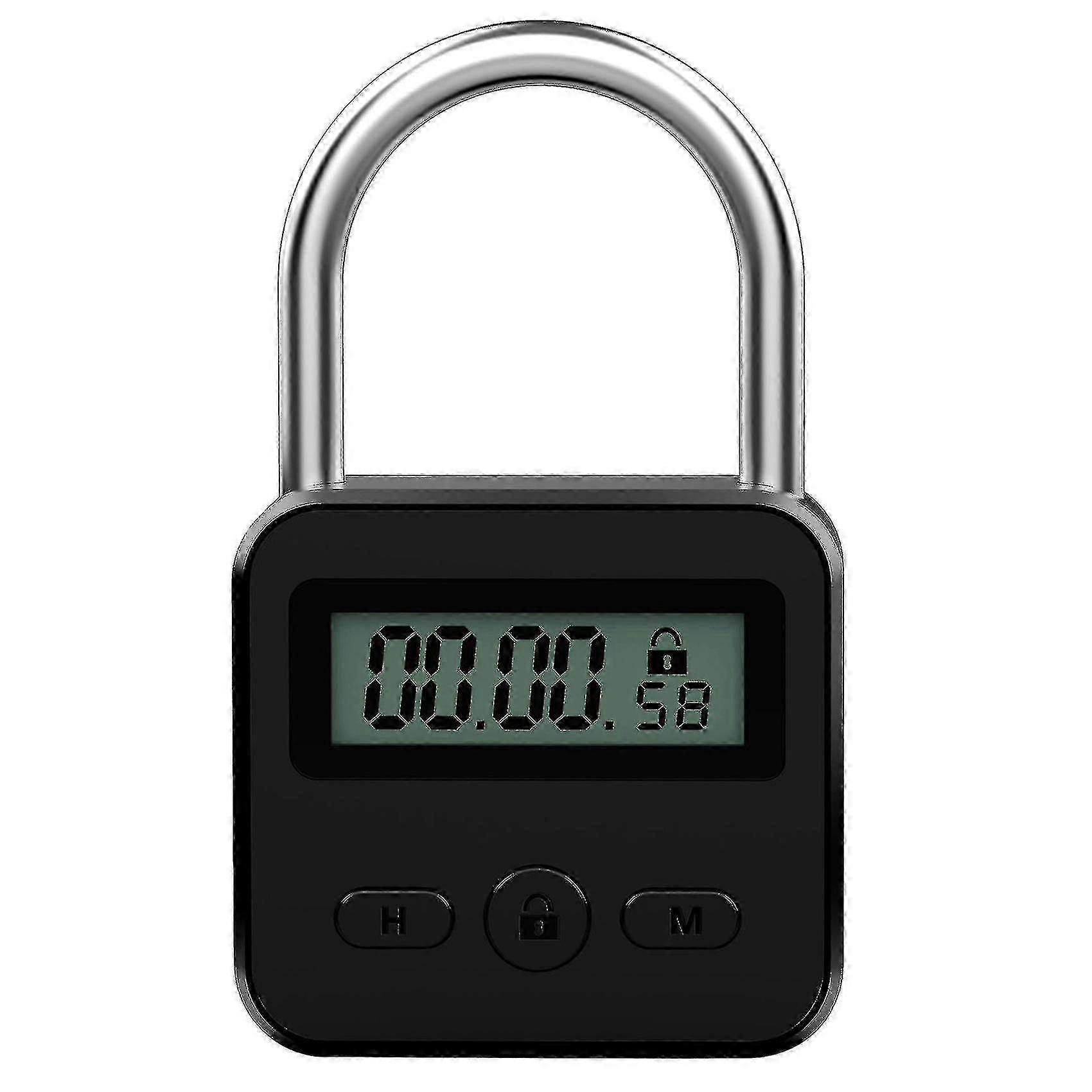 Metal Timer Lock Lcd Time 99 Hours Max Timing Usb Timer Padlock,black f74