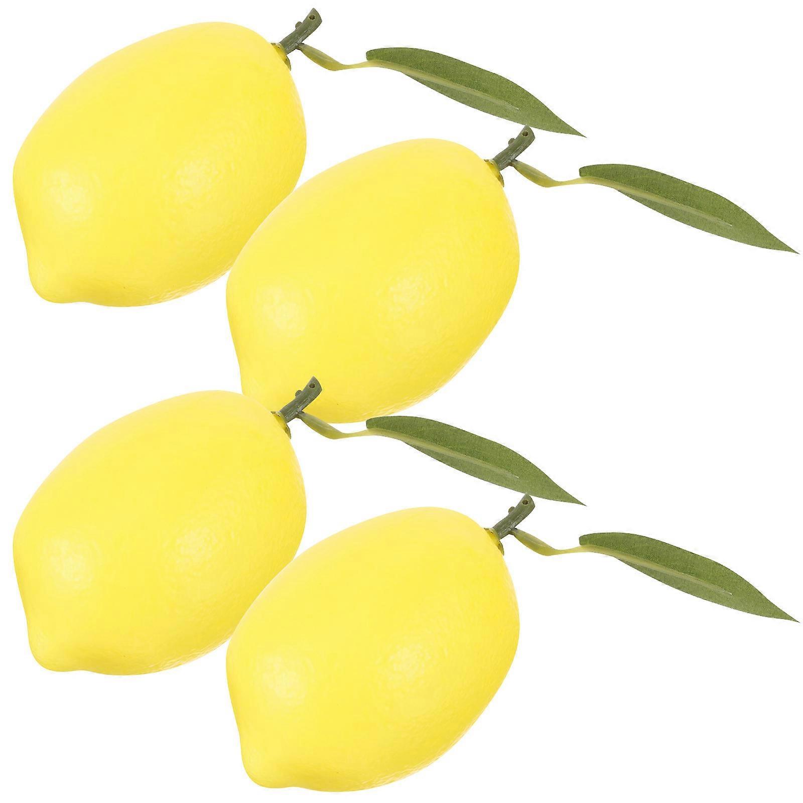 Fake Lemons Artificial Fruit for Kitchen Decor 16Pcs Yellow Lemon Model