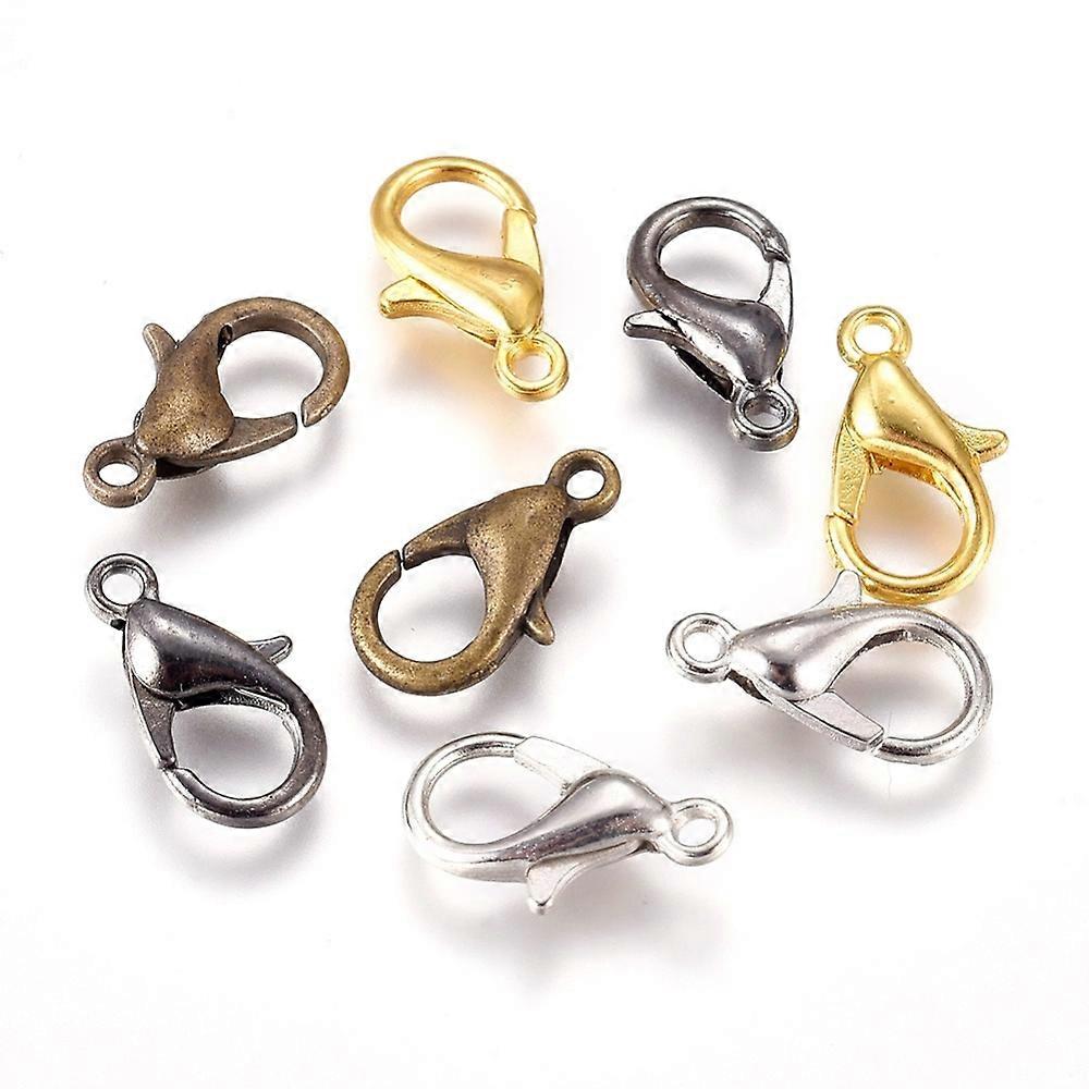 100pc Zinc Alloy Lobster Claw Clasps Parrot Trigger Clasps Mixed Color 12x6mm Hole: 1.2mm DIY