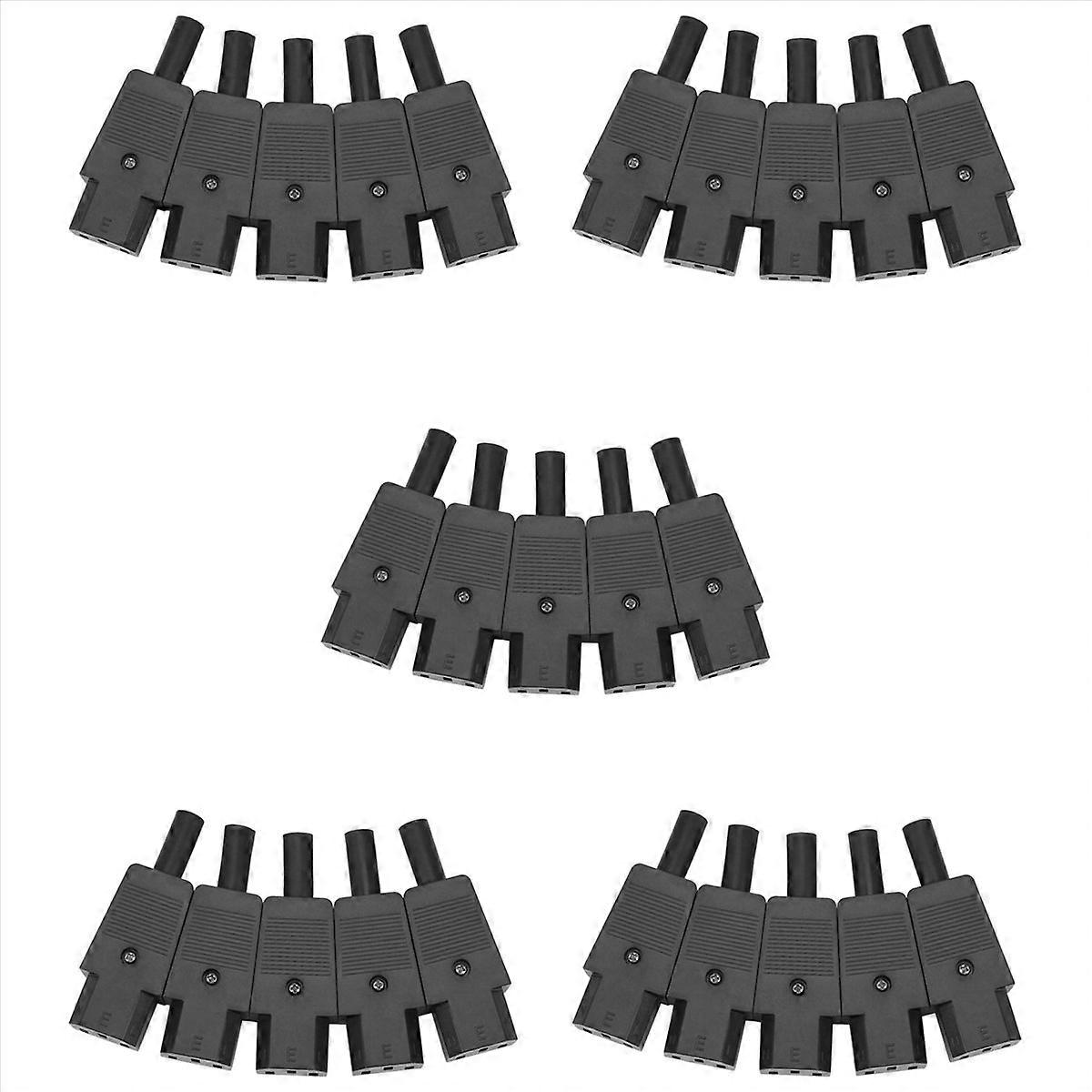 25PCS IEC 320 C13 Female Plug Adapter 3Pin Socket Power Cord Rewirable Connector