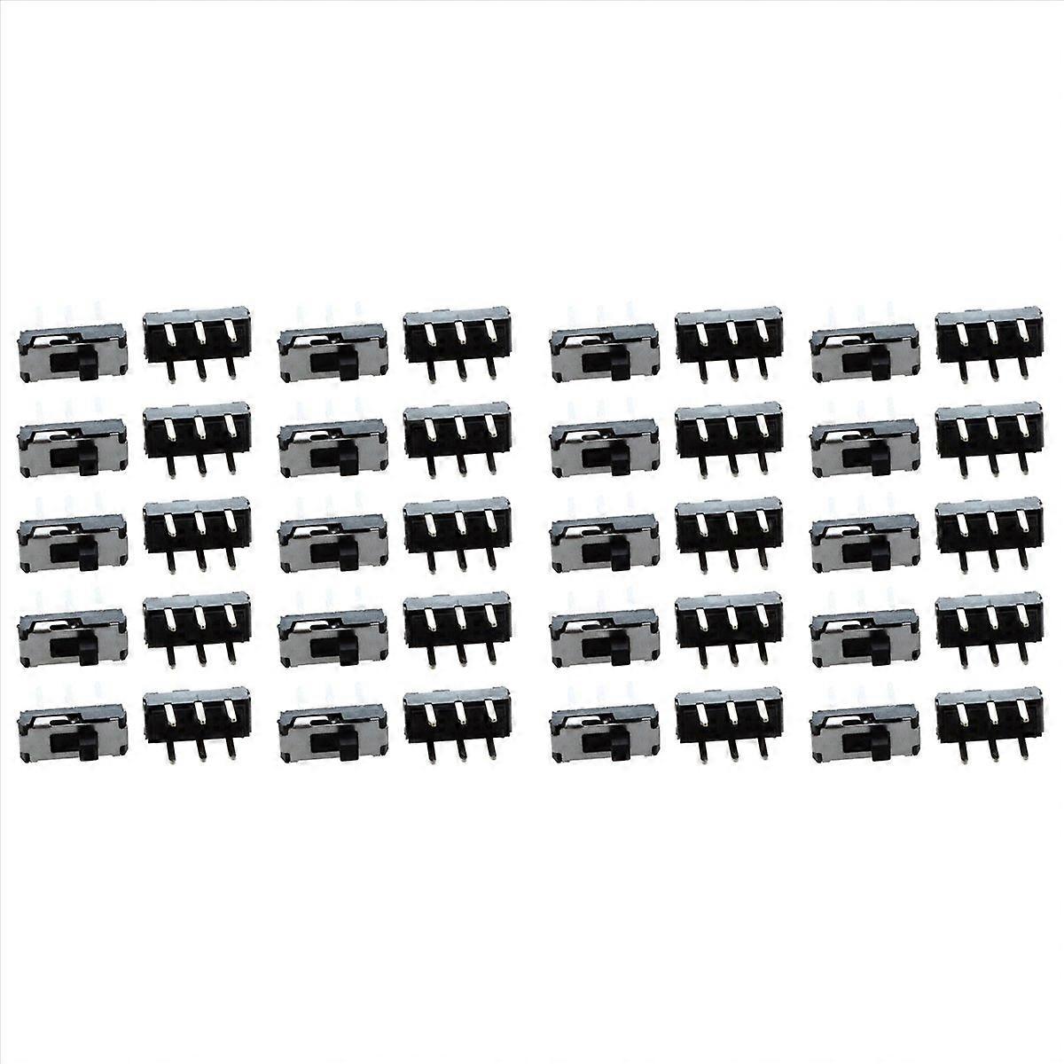 40 Pcs On/Off/on DPDT 2P2T 6 Pin Vertical DIP Slide Switch 9X4X3.5mm