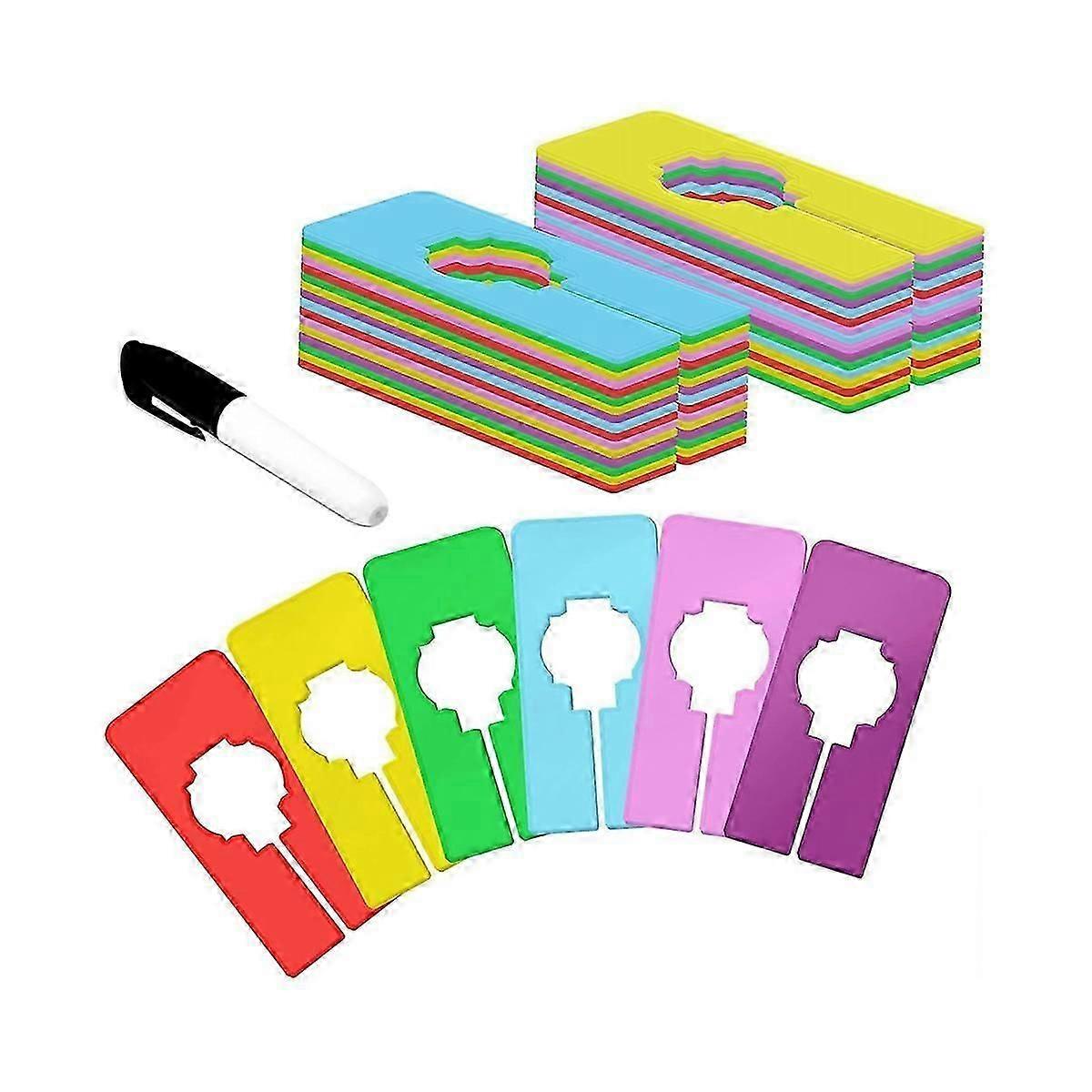 30 PCS Closet Rack Dividers,6 Colors Rectangular Clothing Hanger Dividers, Reusable for Sorting Clo [jkw]