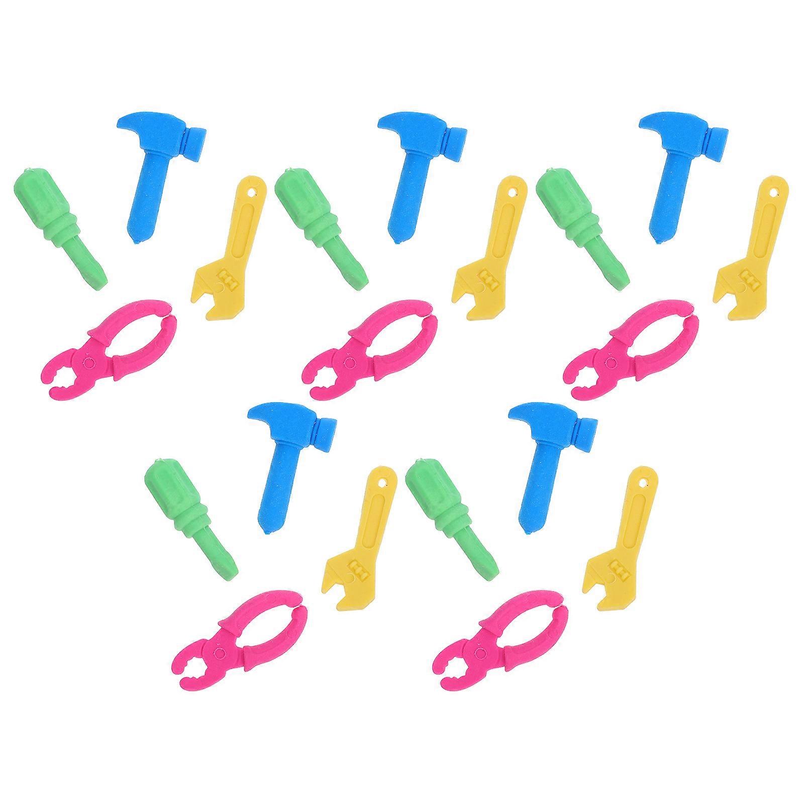 Little Erasers Wrench Shaped for Classroom Use 20Pcs Assorted Color Tpr