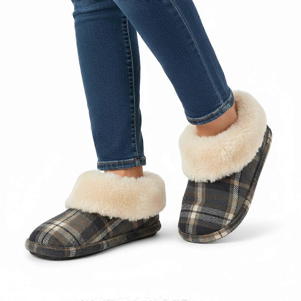 Womens Bootie Winter Warm Fleece Lined Boot Faux Fur Collar Memory Foam Shoes