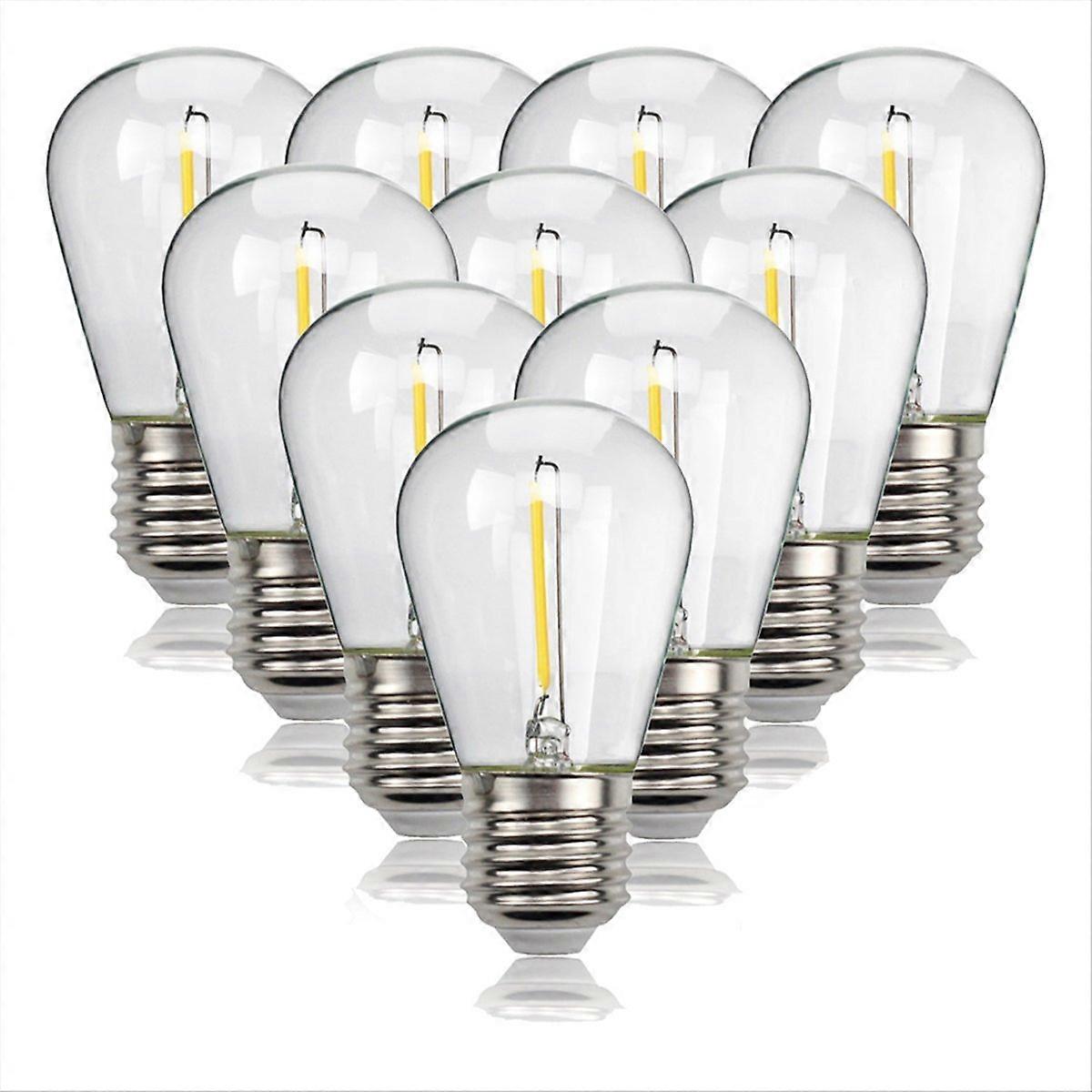 10 Pcs Shatterproof LED String Lights Warm White 2700K E27 Base