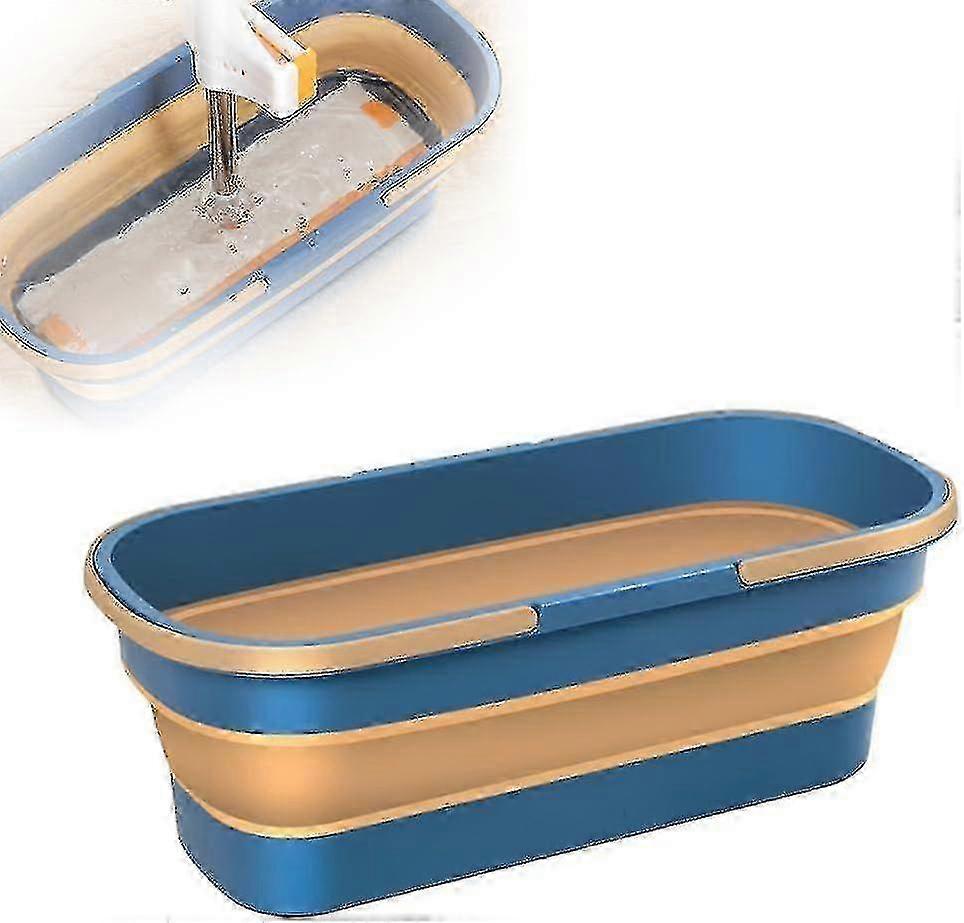 Large Flat Mop Cleaning System Set with Foldable Bucket for Floor Cleaning Home Maintenance