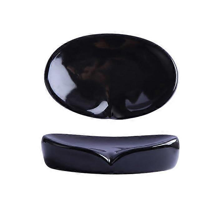 2 Pack Self Draining Ceramic Soap Dish with Oval Design for Bathroom and Kitchen Sink