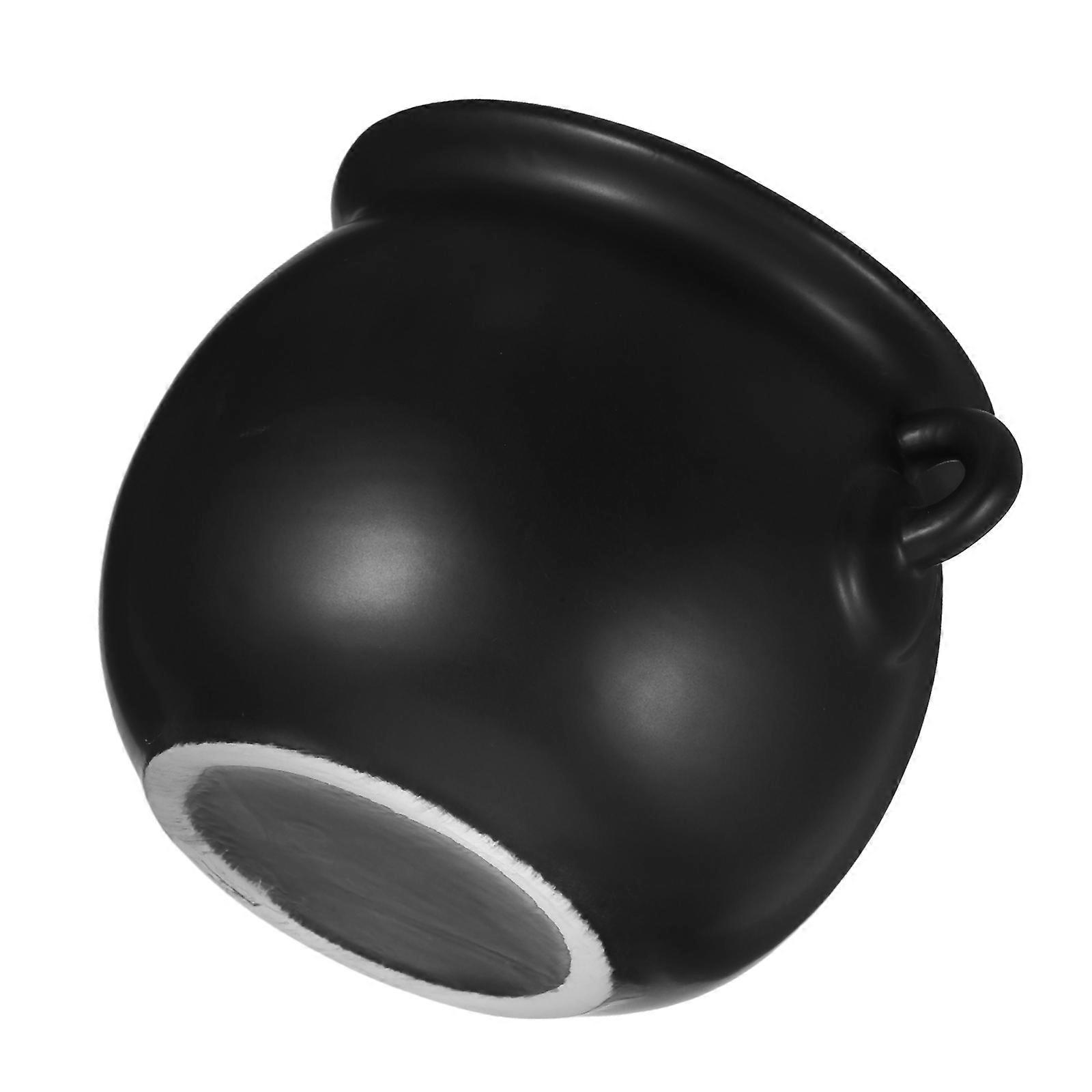 Halloween Candy Serving Bowl for Storage Ceramic Witch Cauldron Black