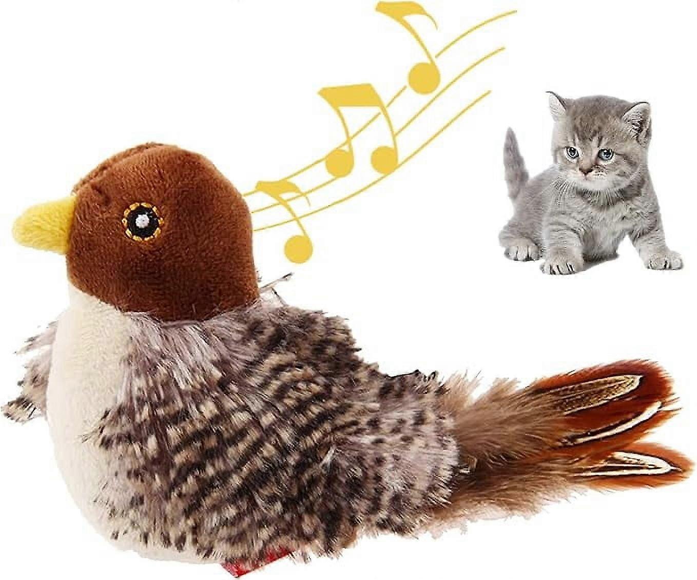 Miayilima Gigwi Cat Toys for Indoor Cats, Interactive Chirping & Touch-Activated, Rechargeable with Feather Tail, Princess Bird Design