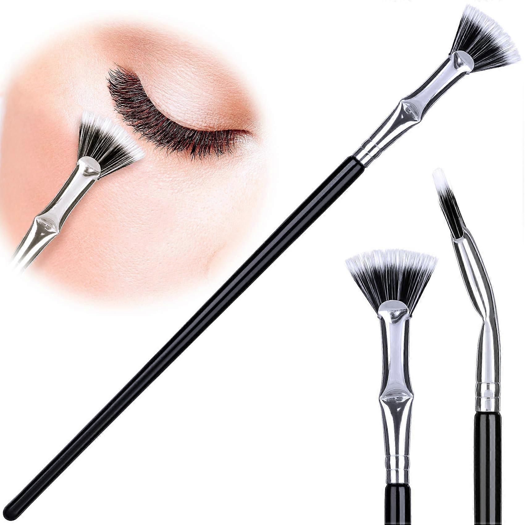 Mascara Fan Brush Folding Angle with Soft Bristles and Eyelash Comb Separator for Precision Lash Separation  1pcs
