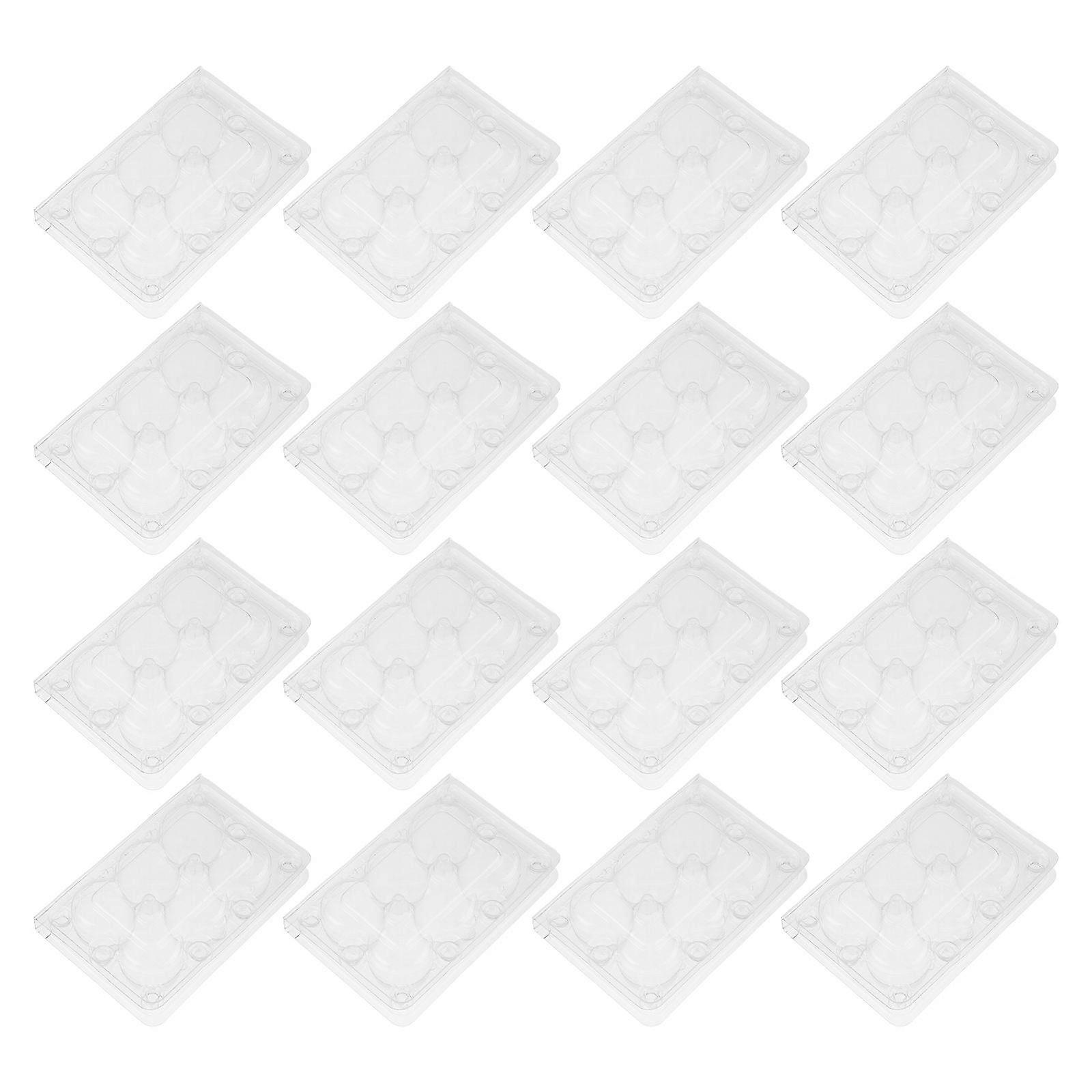 Transparent PVC Quail Egg Boxes for Storage Use Reusable Small Eggs Packaging Case 50pcs