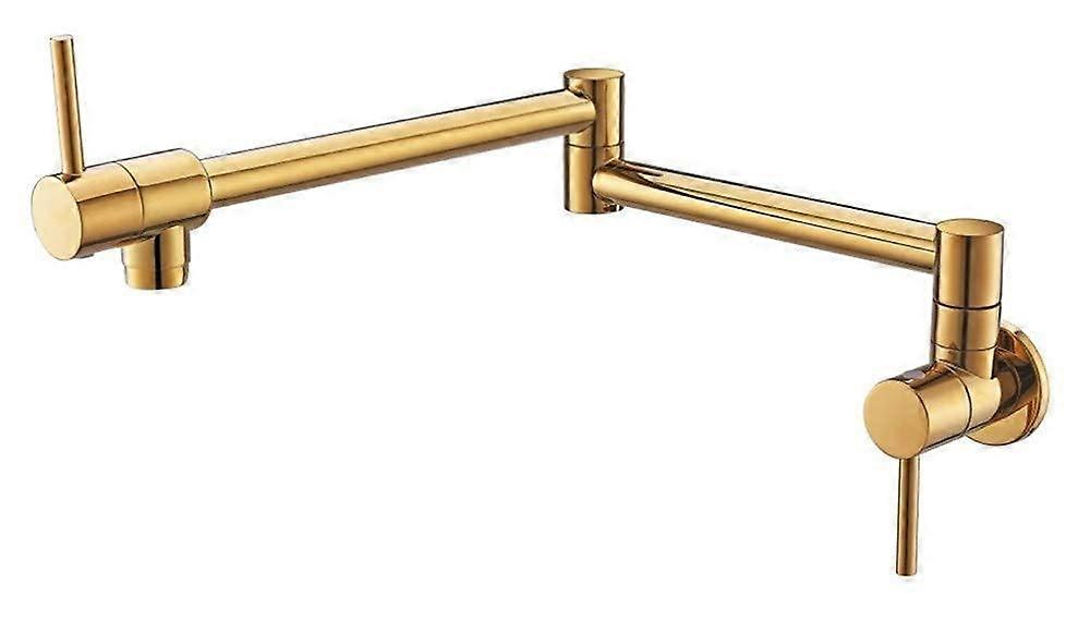 Kitchen Faucet with Foldable Spout, Leak Prevention, Single Handle Copper Plated Sink Tap