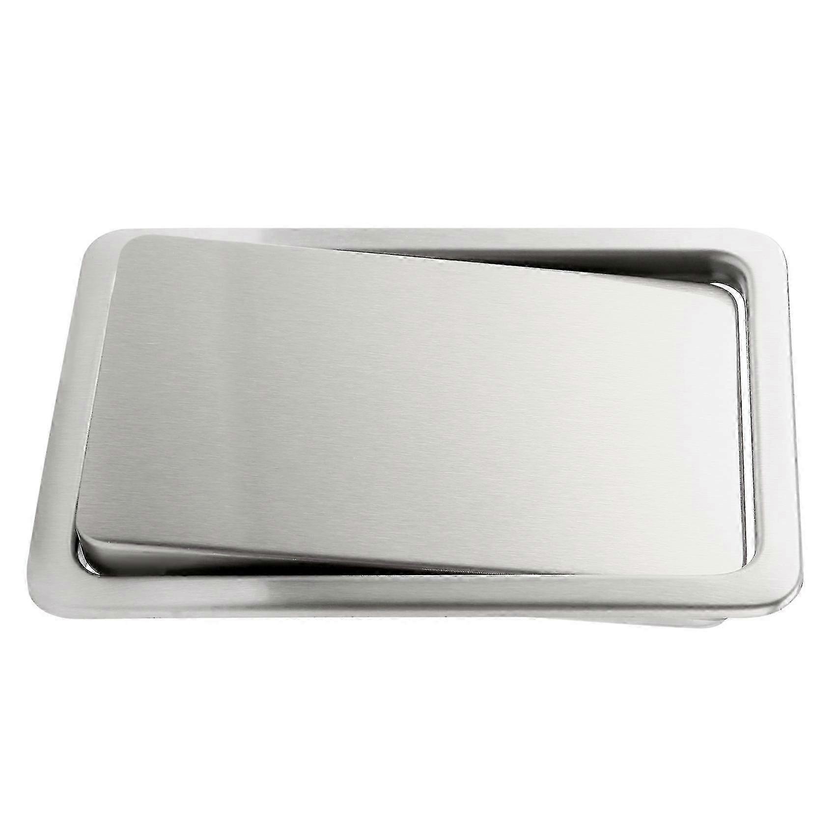 Stainless Steel Flush Garbage Cover, Built-in Balanced Swing Flap Bin Lid