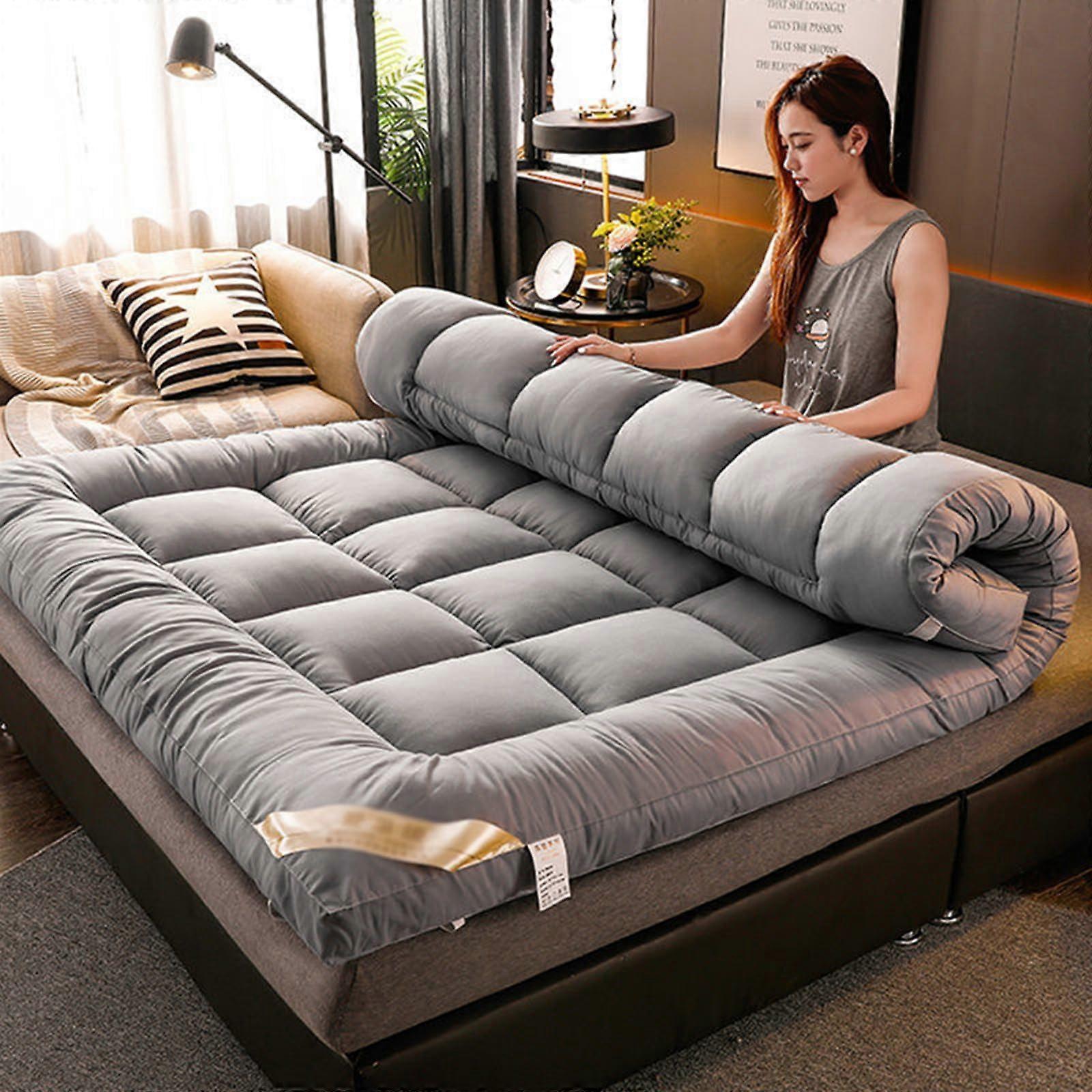 Japanese Floor Mattress Single Size 10cm Thick Tatami Style Foldable Roll Up Futon for Home Dorm