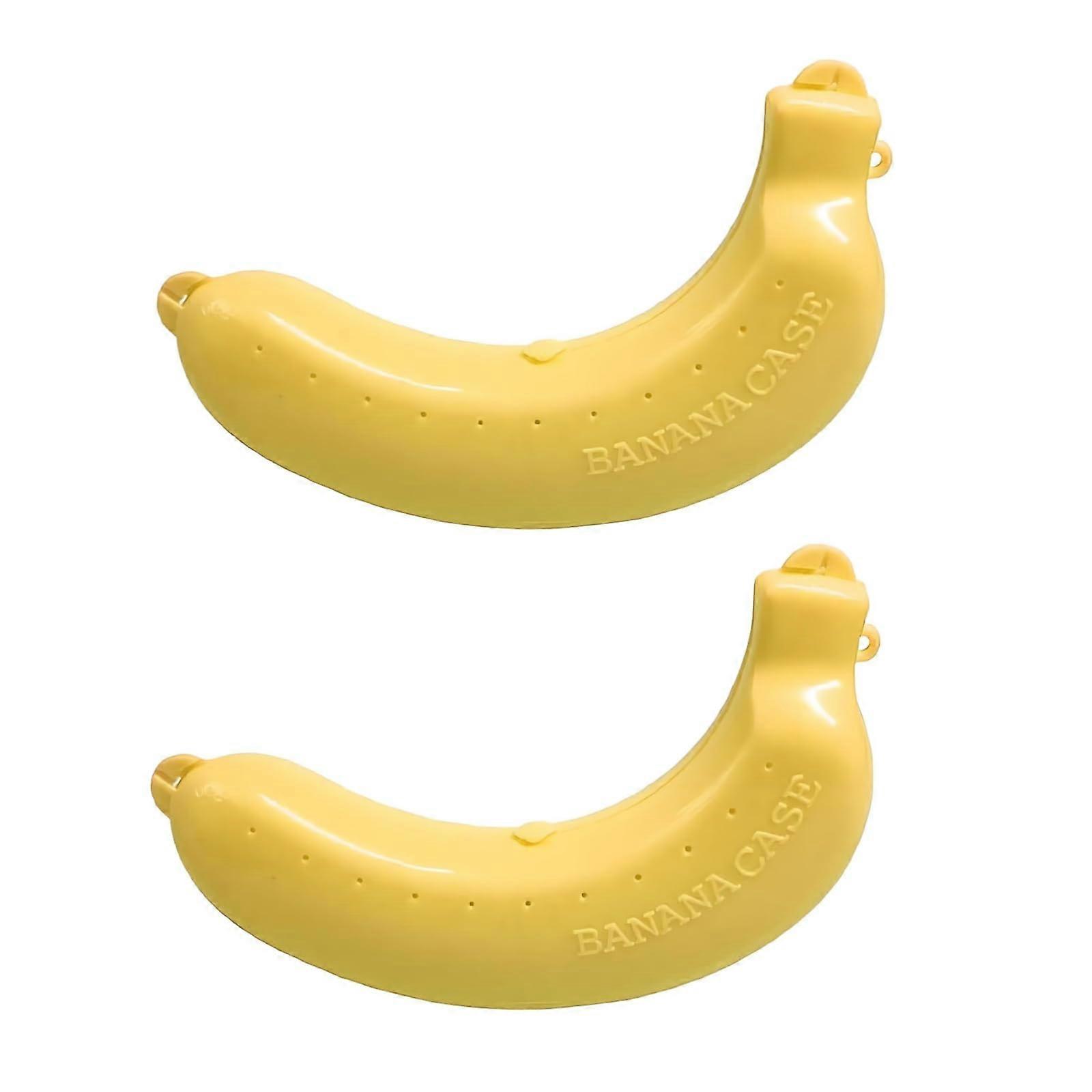 Banana Case Protector, Durable Hardshell Storage for Travel Picnic Camping, 2 Pack Reusable Holder