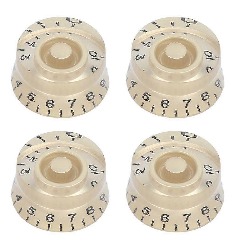 4st Akryl Bas Knoppar Elgitarr Volymkontroll Potentiometer Hatt Gitarr Tillbehör