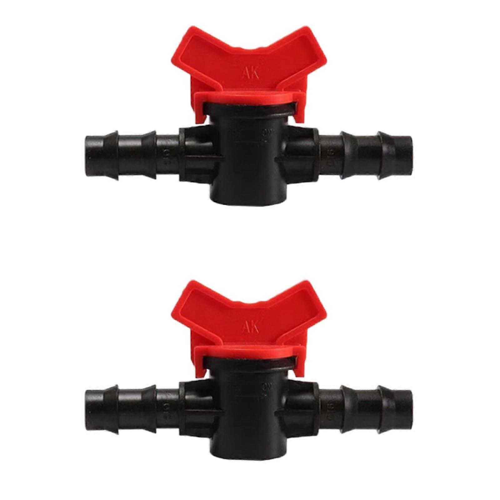 14mm Drip Irrigation Ball Valve with Barbed Hose Connector, Precise LeakProof Flow Control, 2pcs