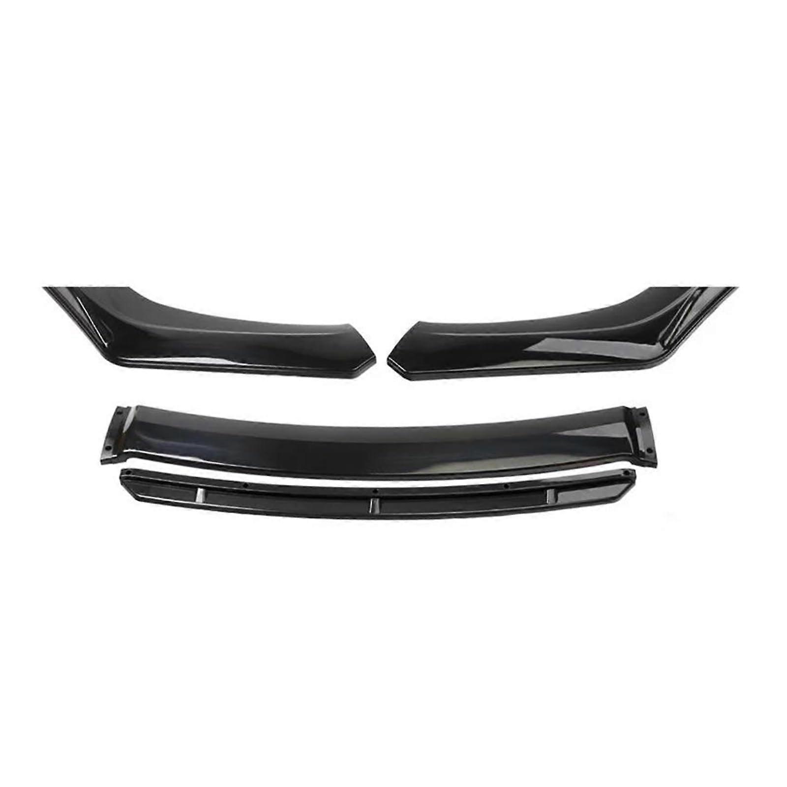 Front Bumper Lip 4PCS Universal Car Front Spoiler Body Kit with Scratch Protection Black
