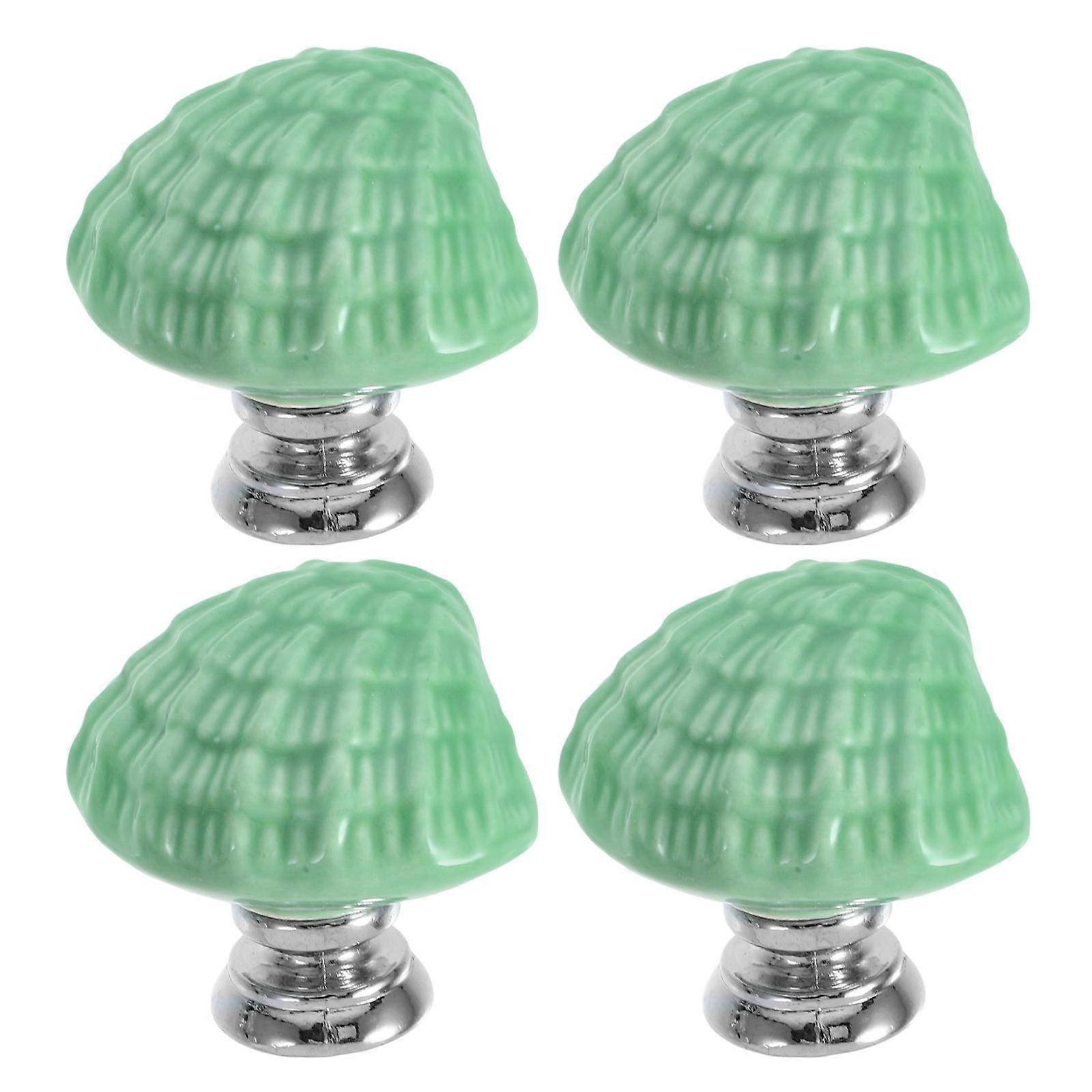 Cabinet Knob Ceramic Door Knobs Shell Design for Home Use 4Pcs